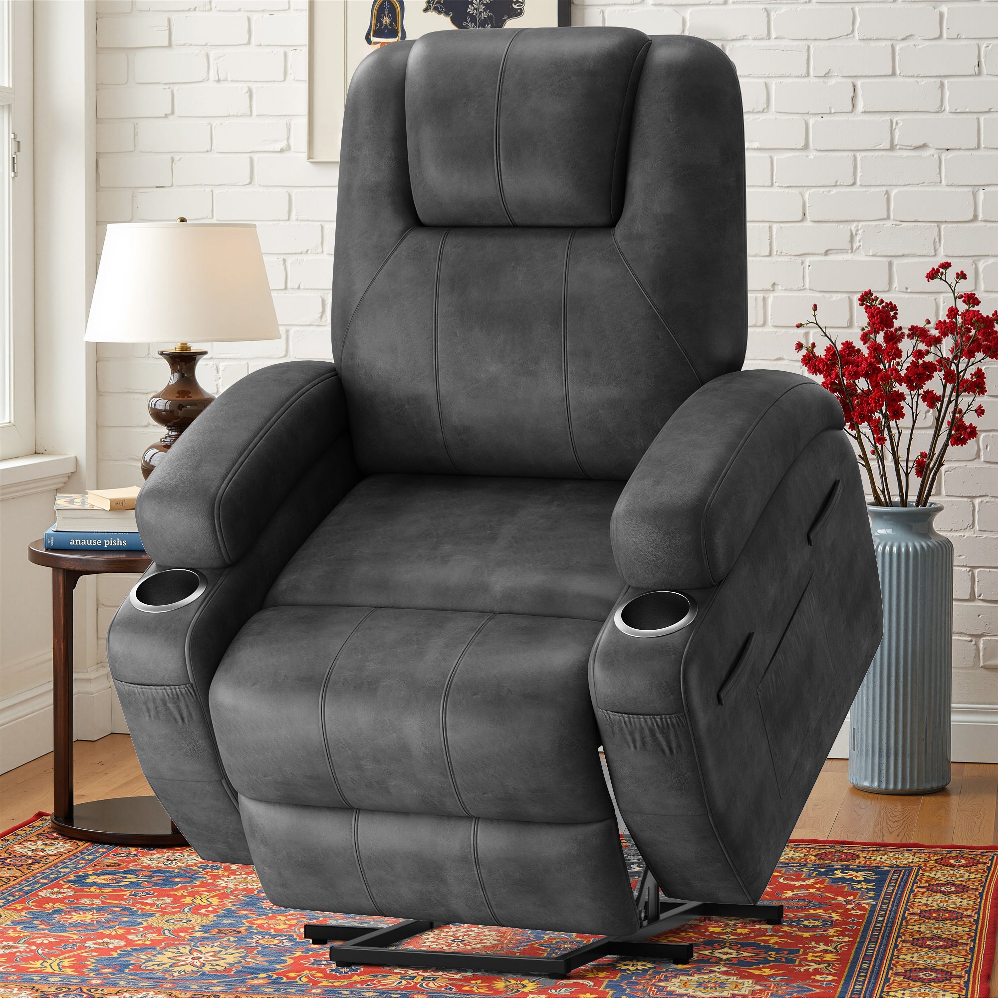 homall-recliner-chair-massagesessel-schwarz-mit-aufstehhilfe image 1