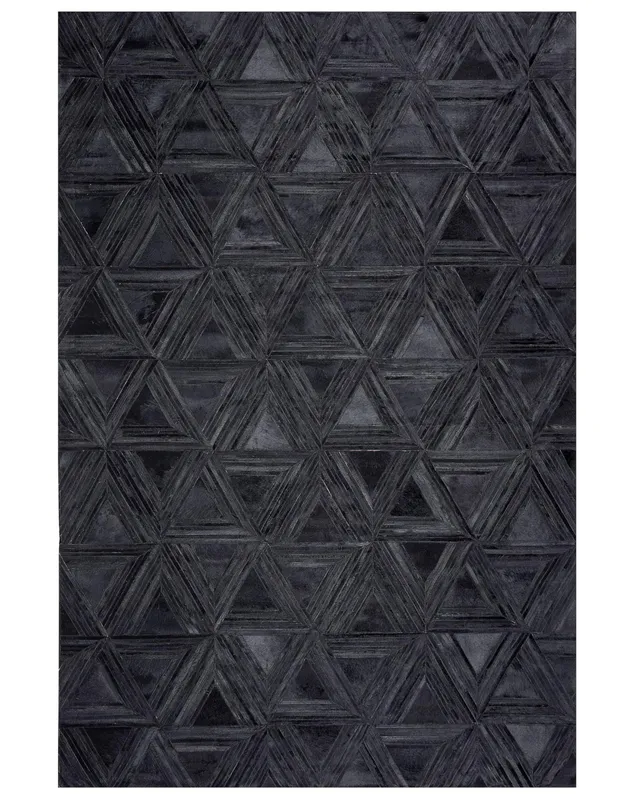 beliani-kasar-teppich-leder-schwarz-140x200-cm image 1