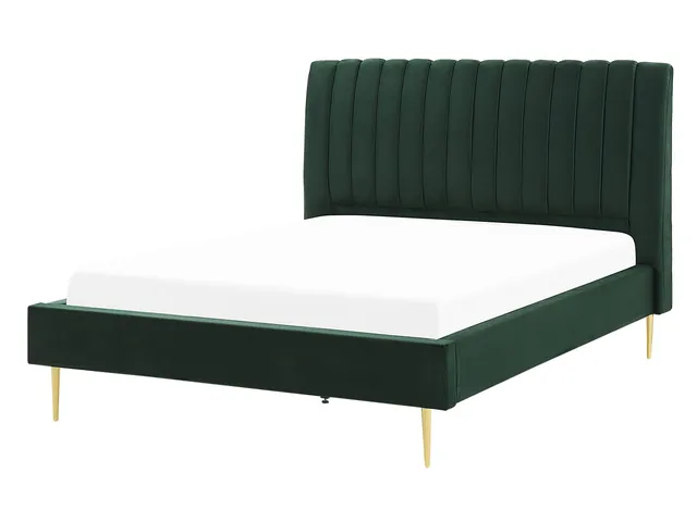 beliani-marville-doppelbett-samt-smaragdgr-n-140x200-cm image 1