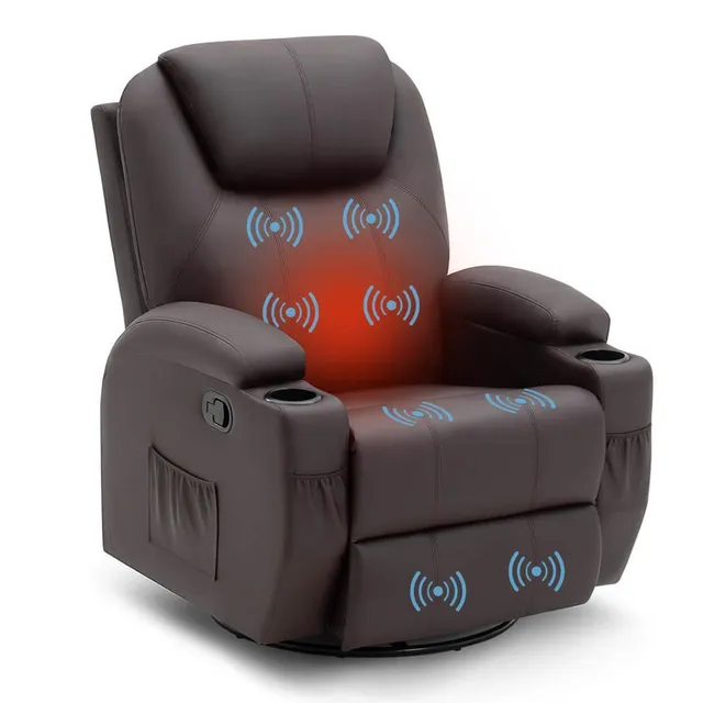 homall-recliner-chair-massagesessel-braun-heizung image 1