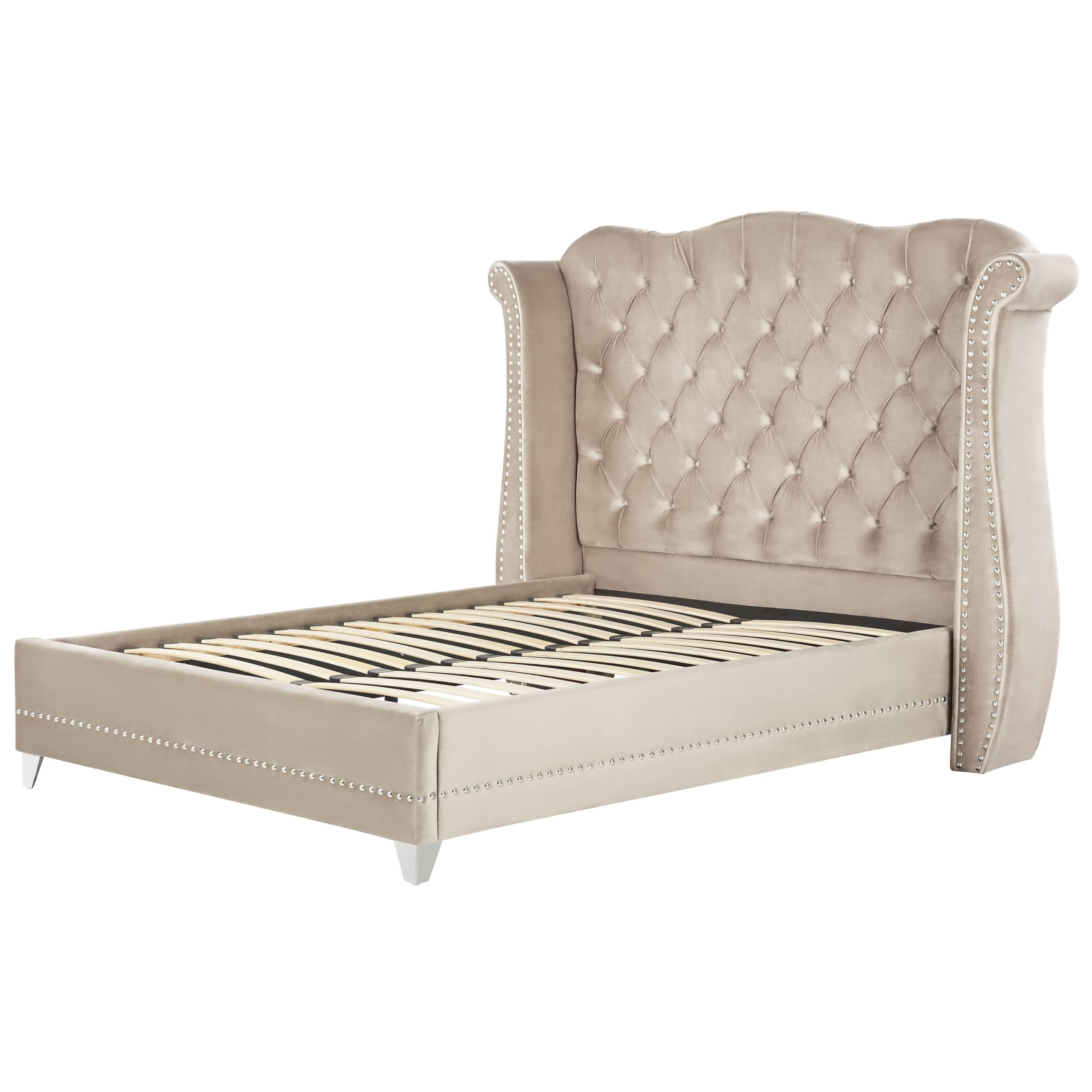 beliani-ayette-samtbett-160x200-beige-chesterfield image 5
