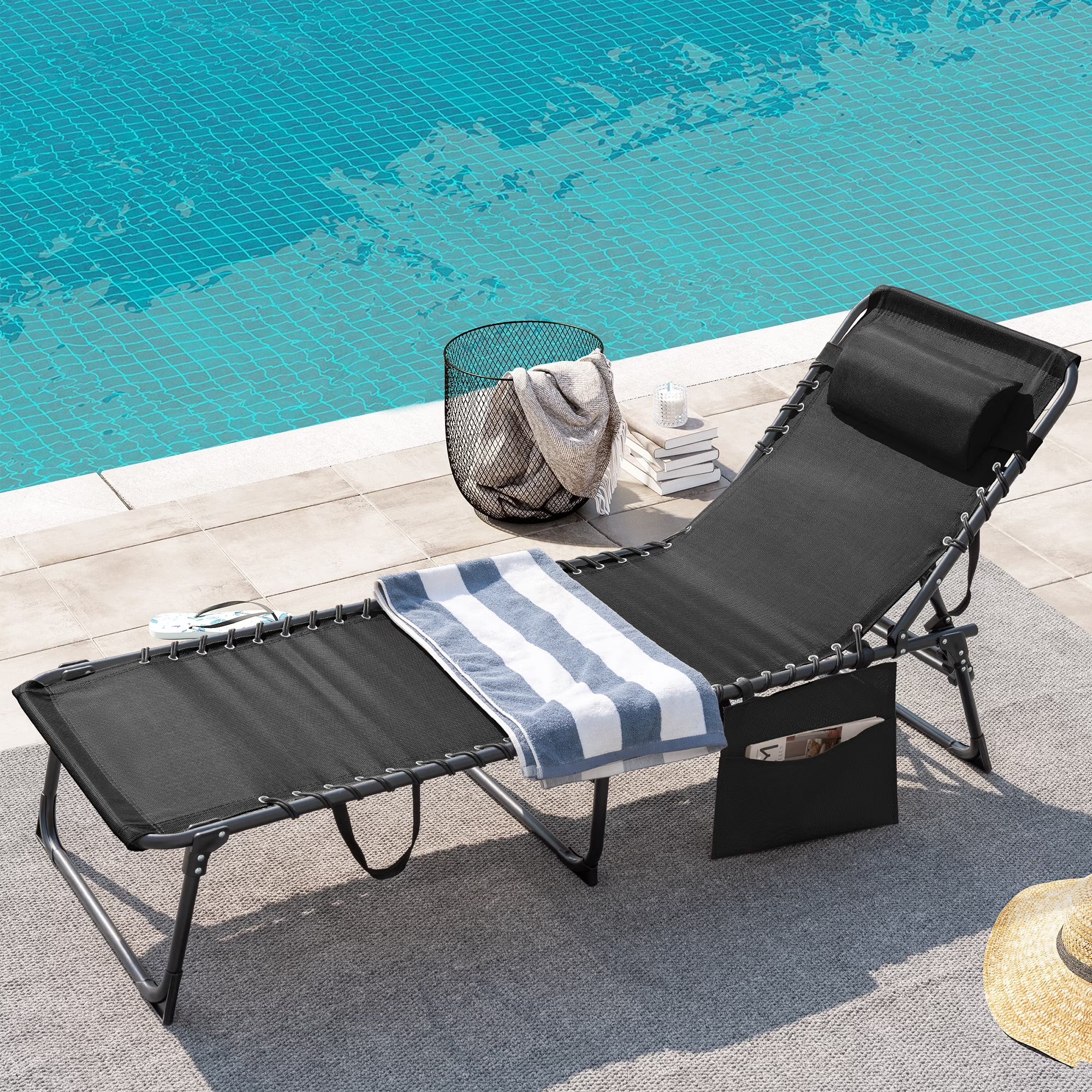 homall-patio-furniture-liegestuhl-beige-klappbar-textilene image 8