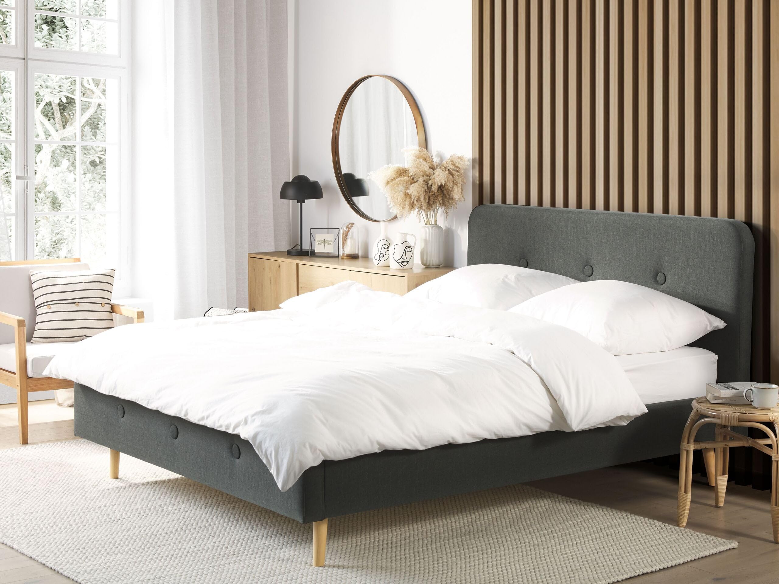 beliani-rennes-polsterbett-grau-160x200-cm-leinenoptik-lattenrost image 2