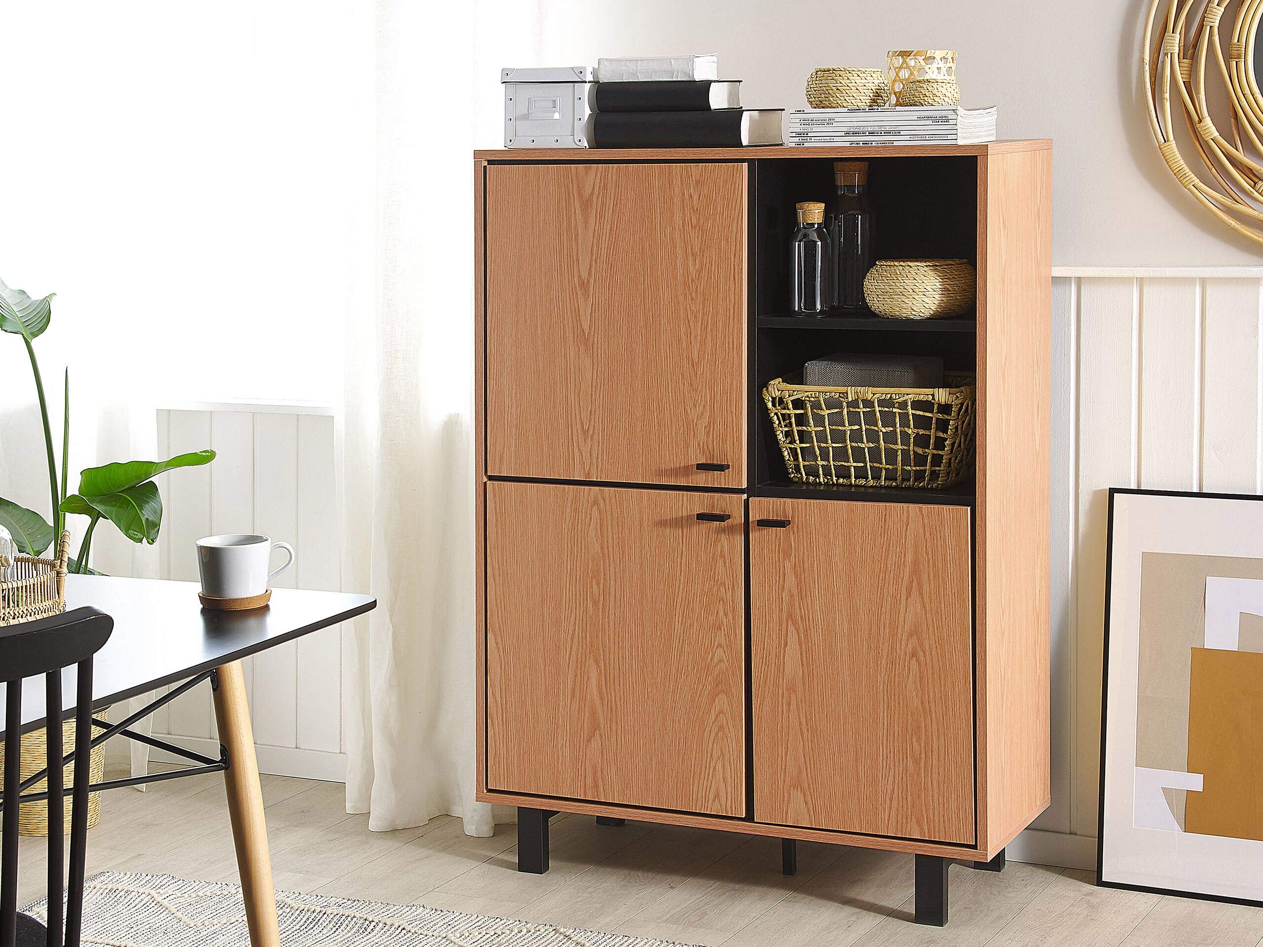 beliani-paramount-sideboard-hellbraun-3-t-rig-retro image 2