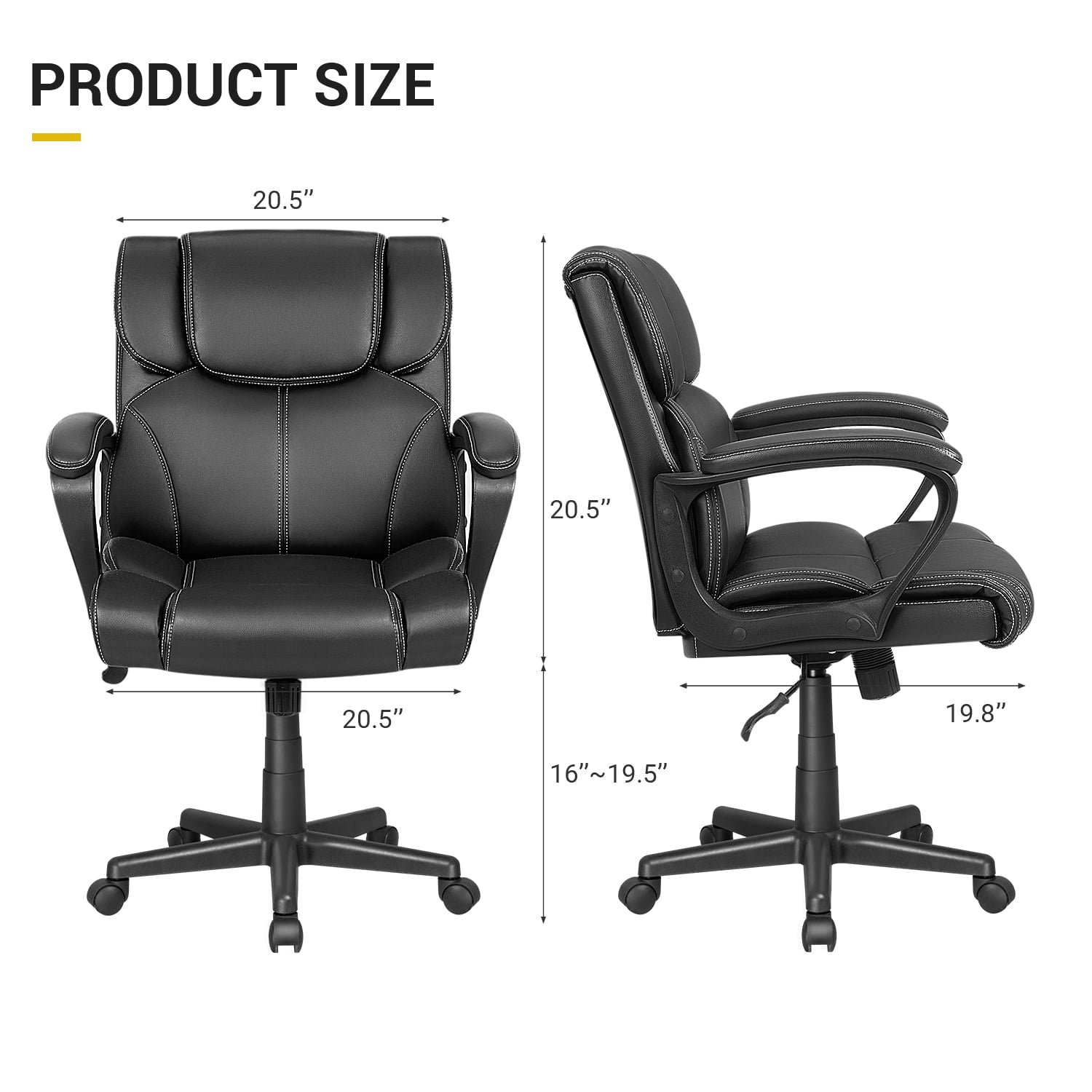 homall-office-leather-chair-b-rostuhl-schwarz-mit-armlehnen image 6