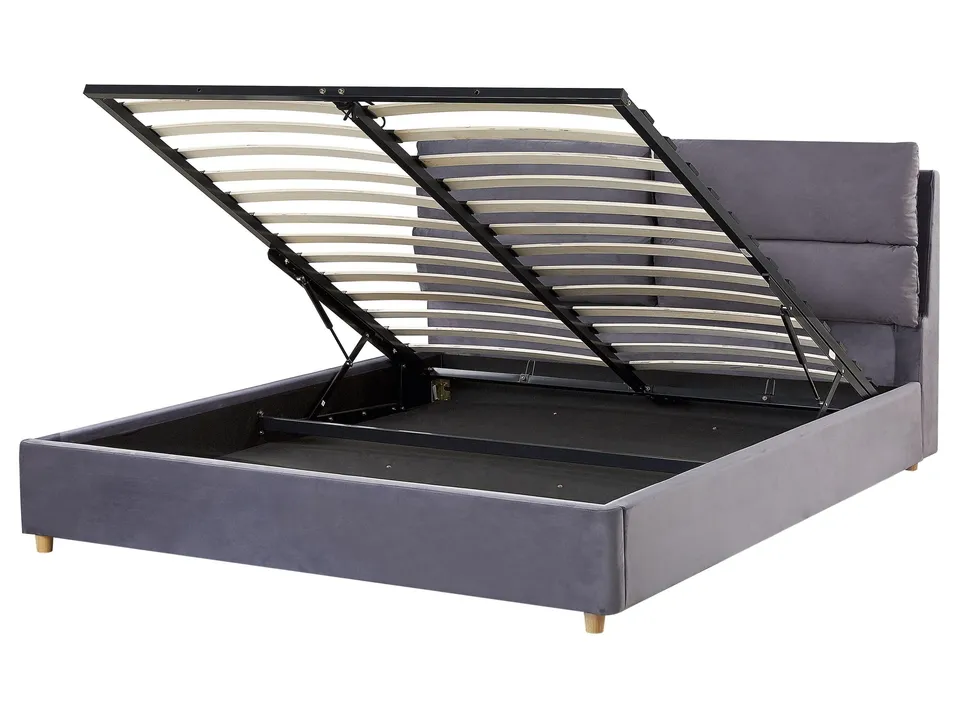 beliani-doppelbett-samt-grau-160x200-mit-bettkasten image 1
