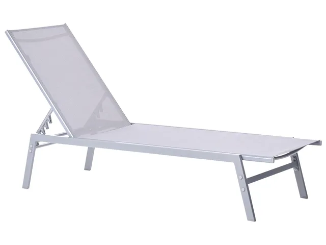 beliani-noli-gartenliege-stahl-mesh-grau-verstellbar-160-kg image 1