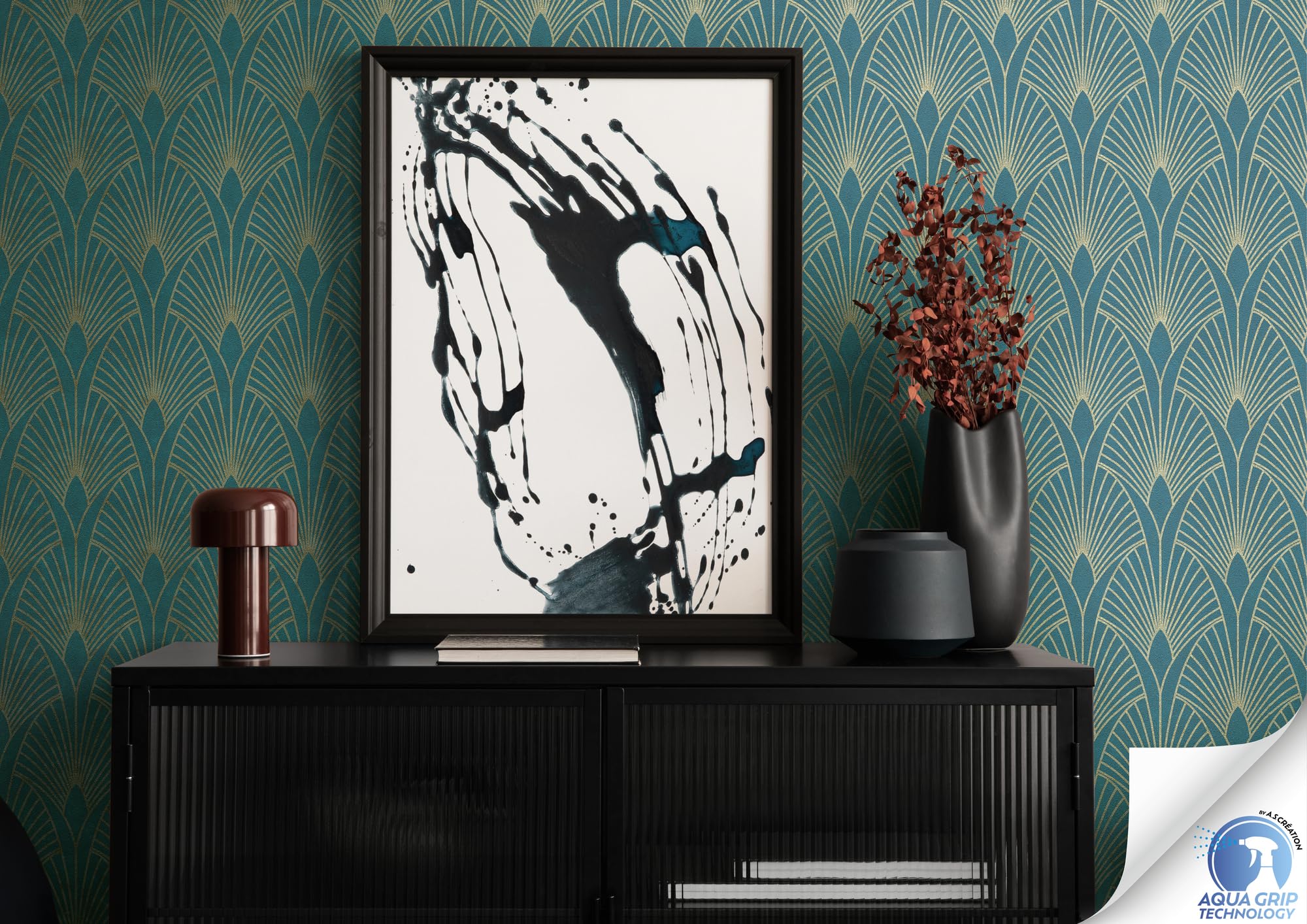 a-s-cr-ation-designdrop-tapete-gr-n-petrol-0-53x10-05m-vorgeleimt image 4
