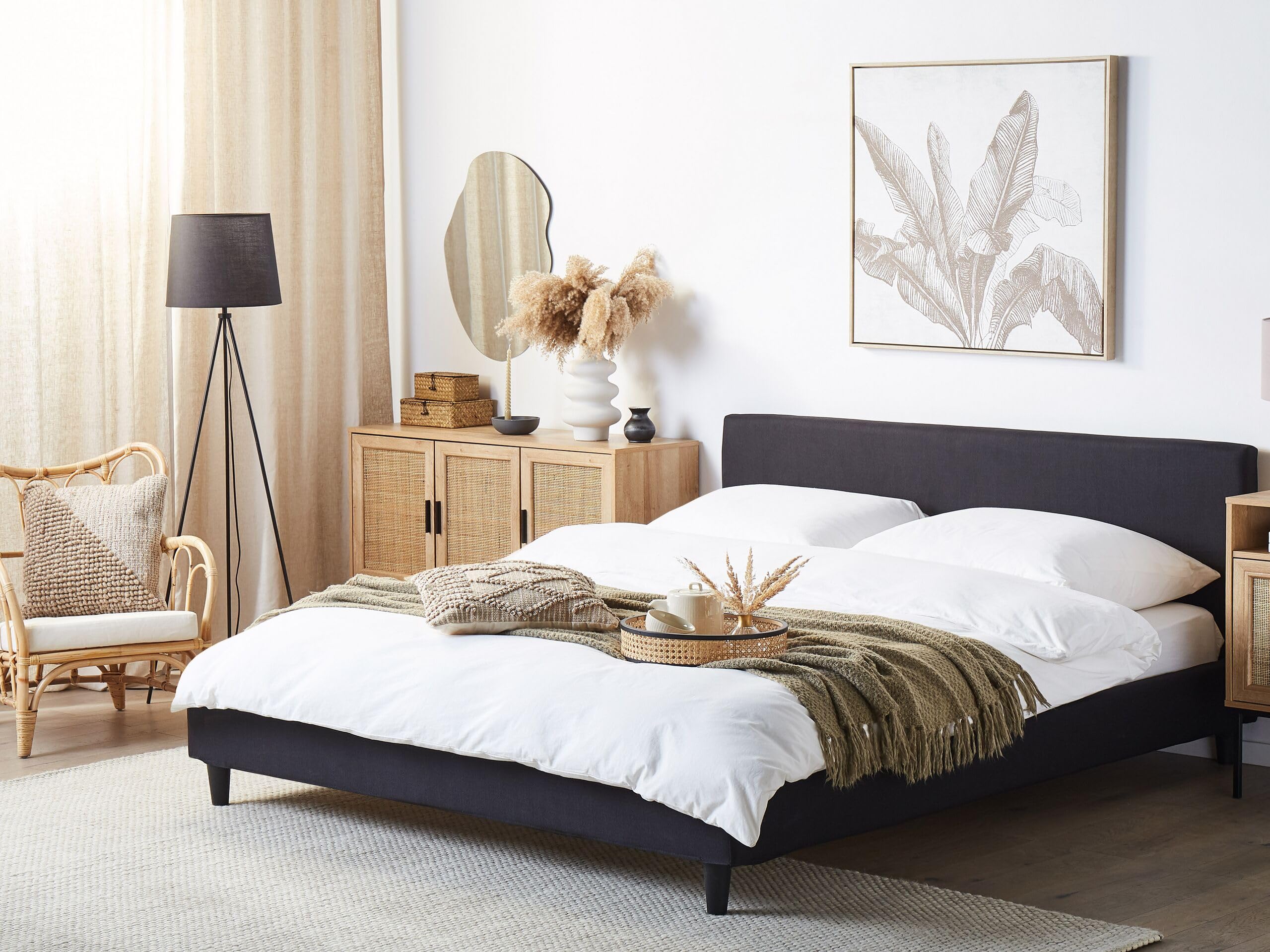 beliani-fitou-bett-180x200-schwarz-polsterbett image 2