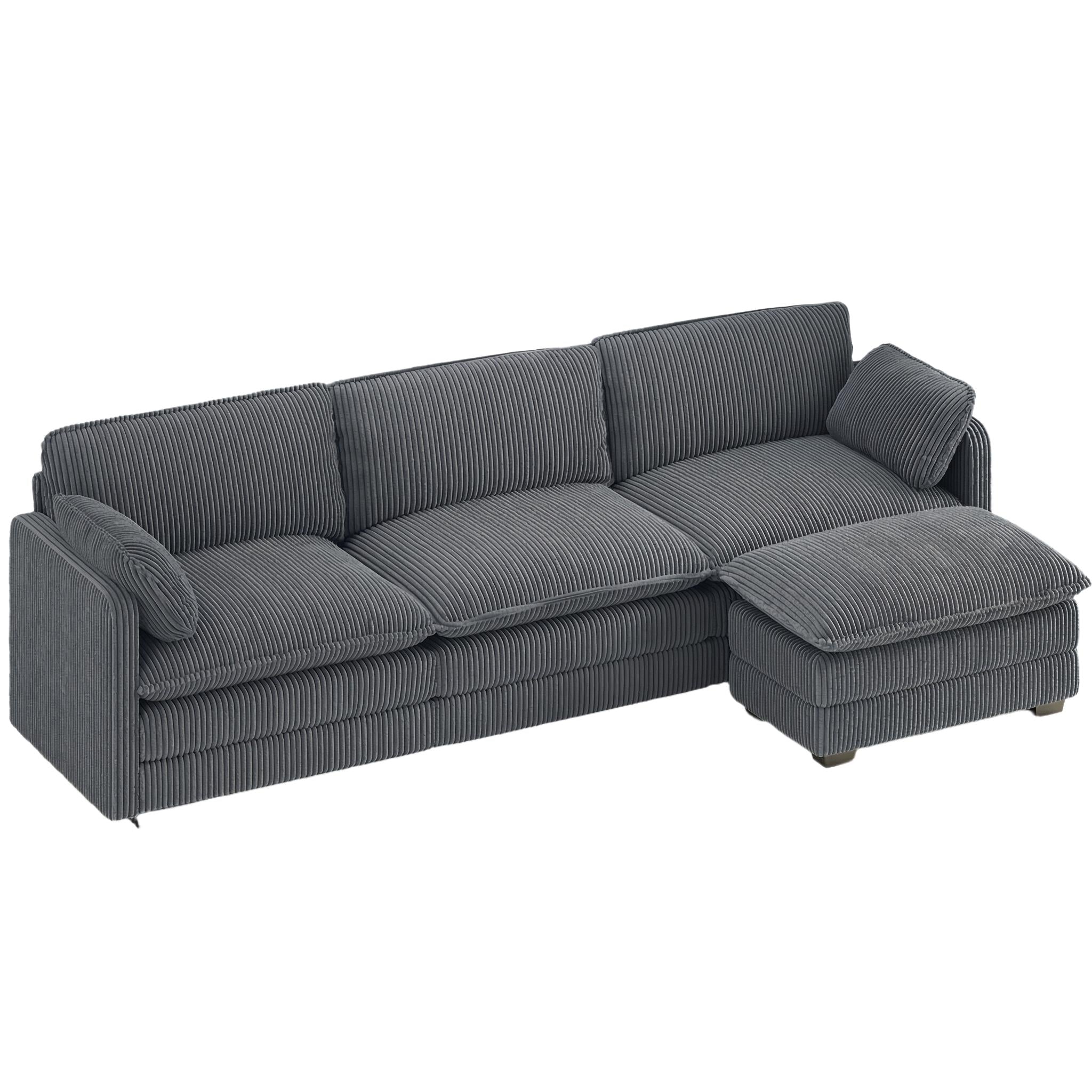 bealife-ar88-sofa-2-sitzer-beige-168cm-cord-mit-ottomane image 4