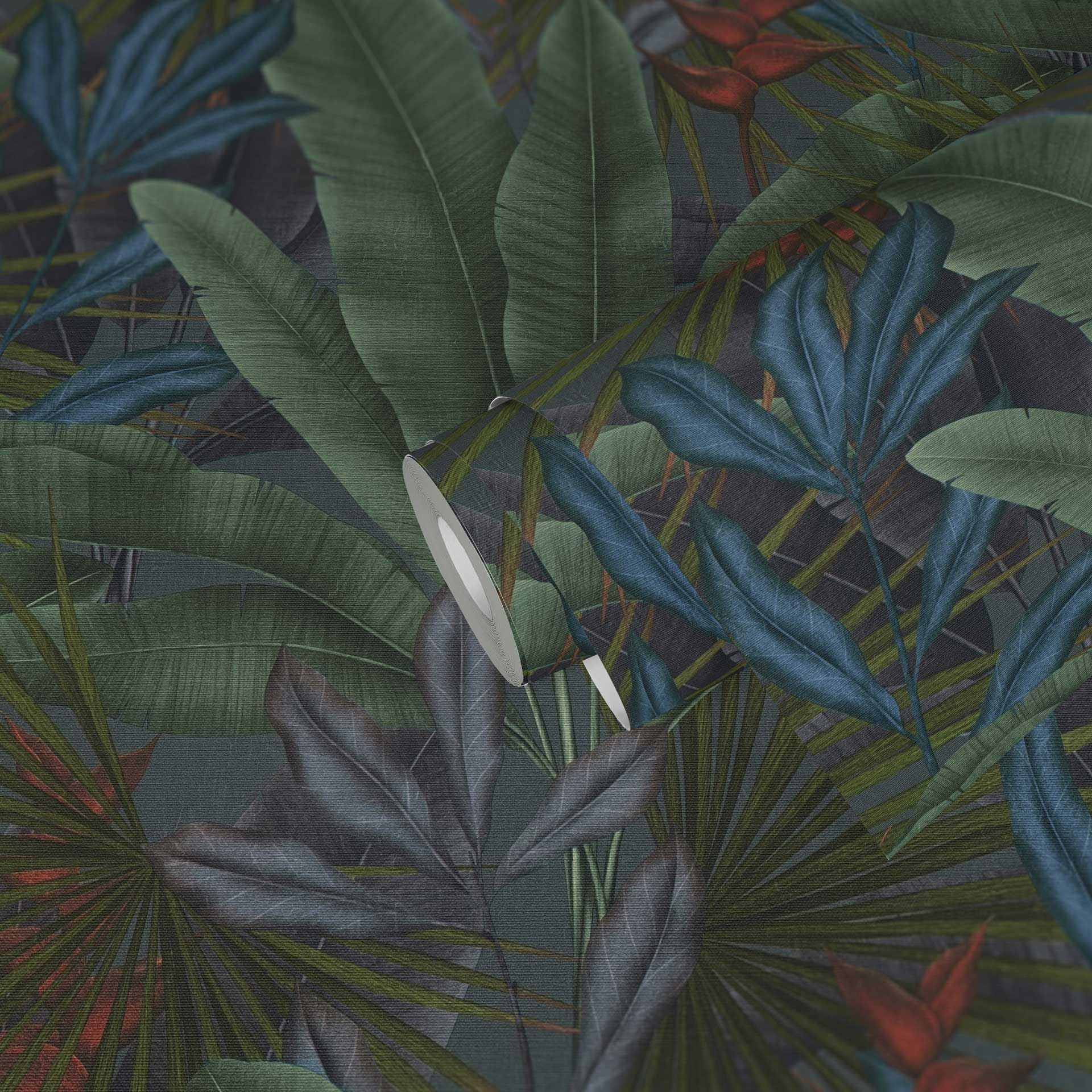 livingwalls-say-hi-palmenblatt-vliestapete-gr-n-grau-blau image 3