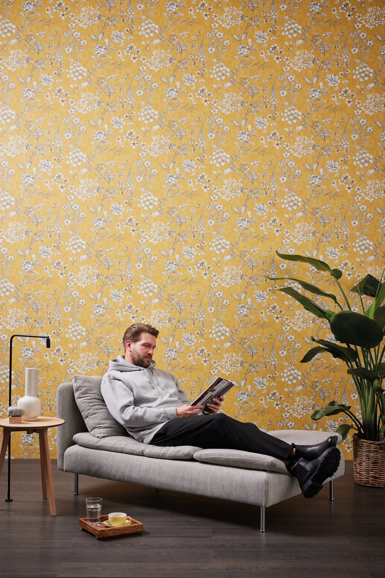 livingwalls-travel-styles-tapete-gelb-wei-floral-10-05m image 7