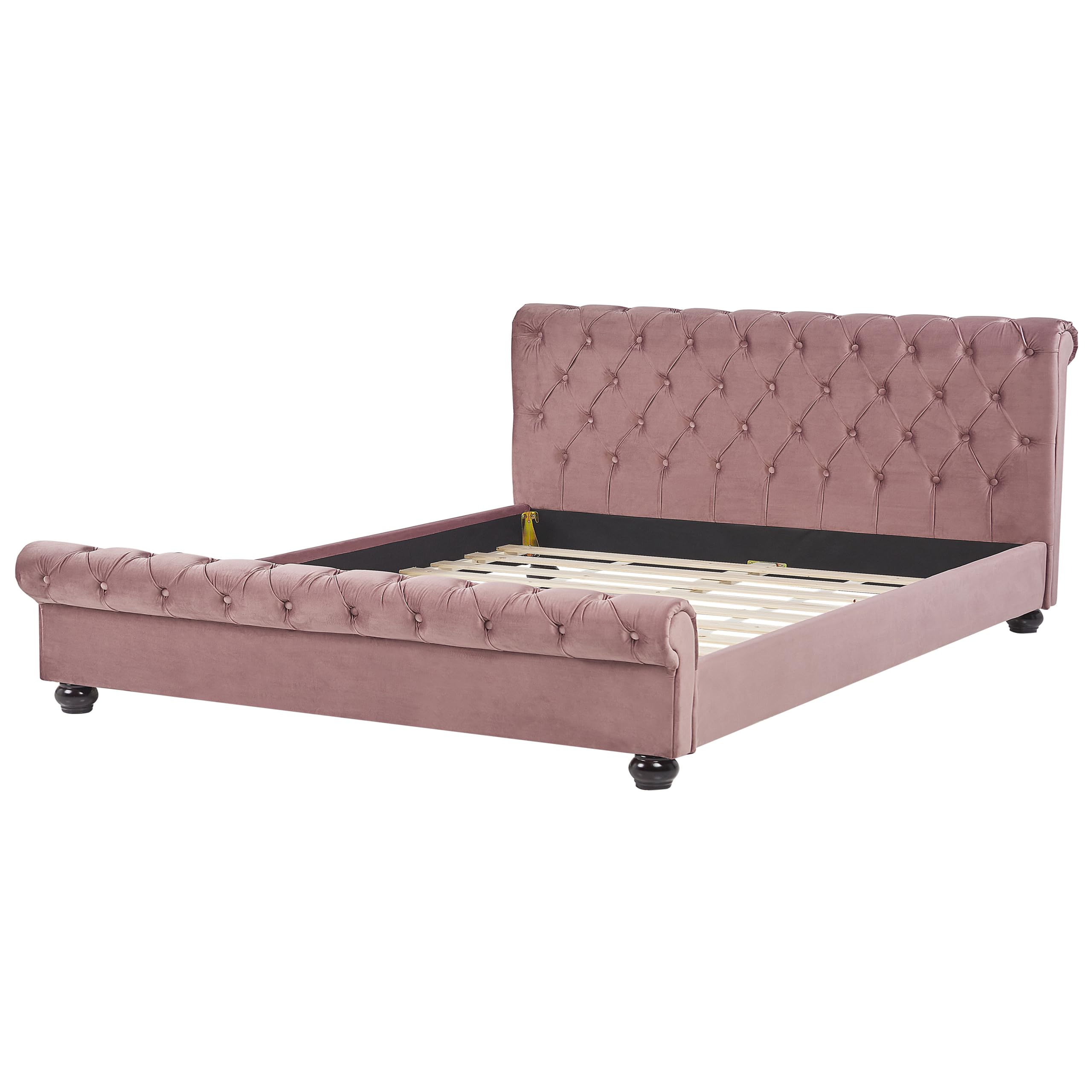 beliani-avallon-polsterbett-180x200-samt-rosa-chesterfield image 4