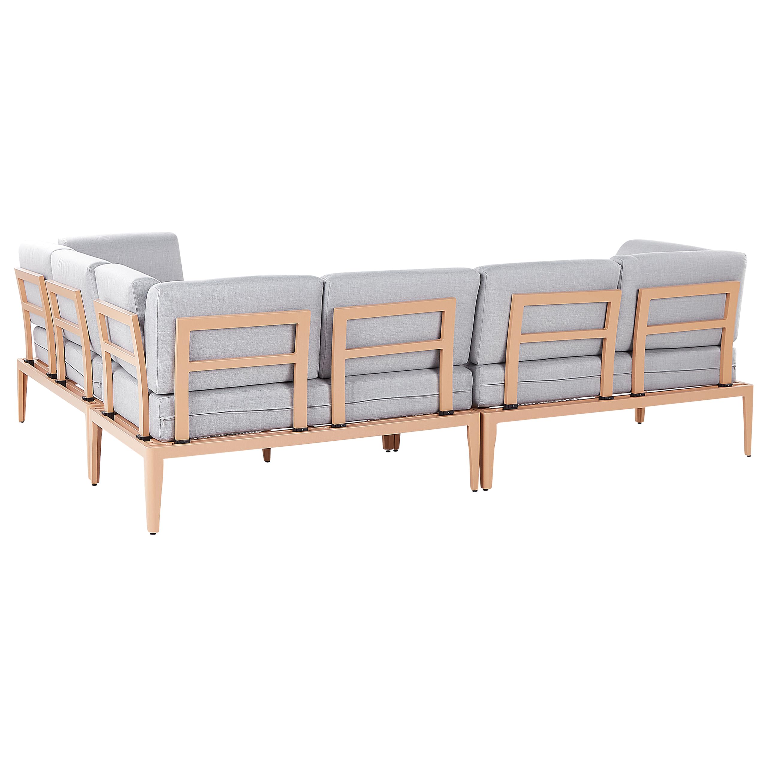 beliani-rima-iii-lounge-set-aluminium-6-sitzer-grau image 7