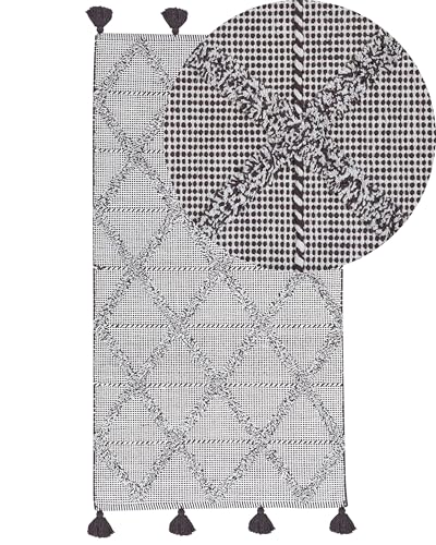 beliani-tuzla-baumwollteppich-80x150-braun-karo image 8