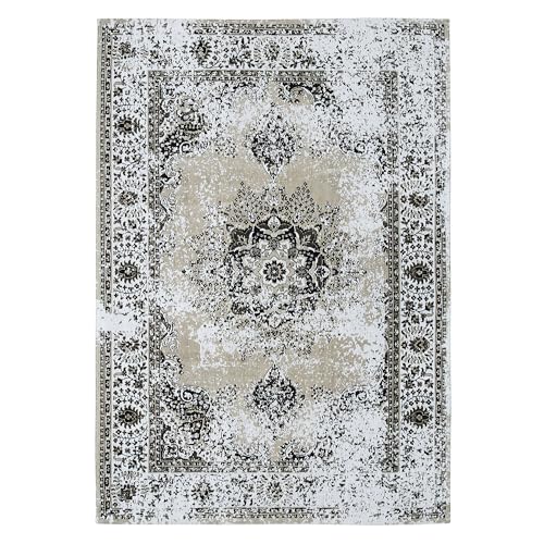 beliani-almus-teppich-140x200-taupe-chenille-baumwolle-vintage image 8