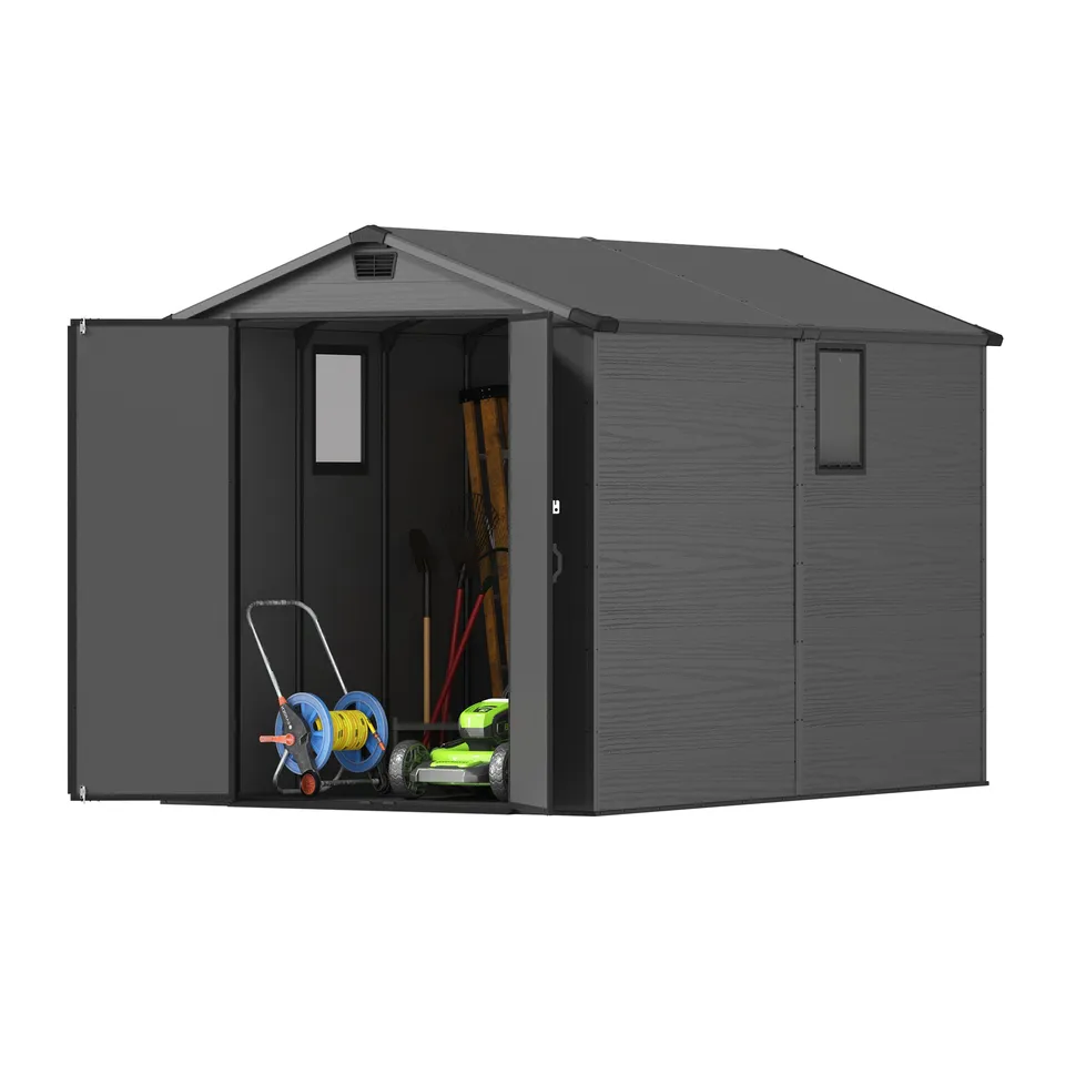 homall-metal-shed-6x10ft-ger-tehaus-dunkelgrau-holzoptik image 1