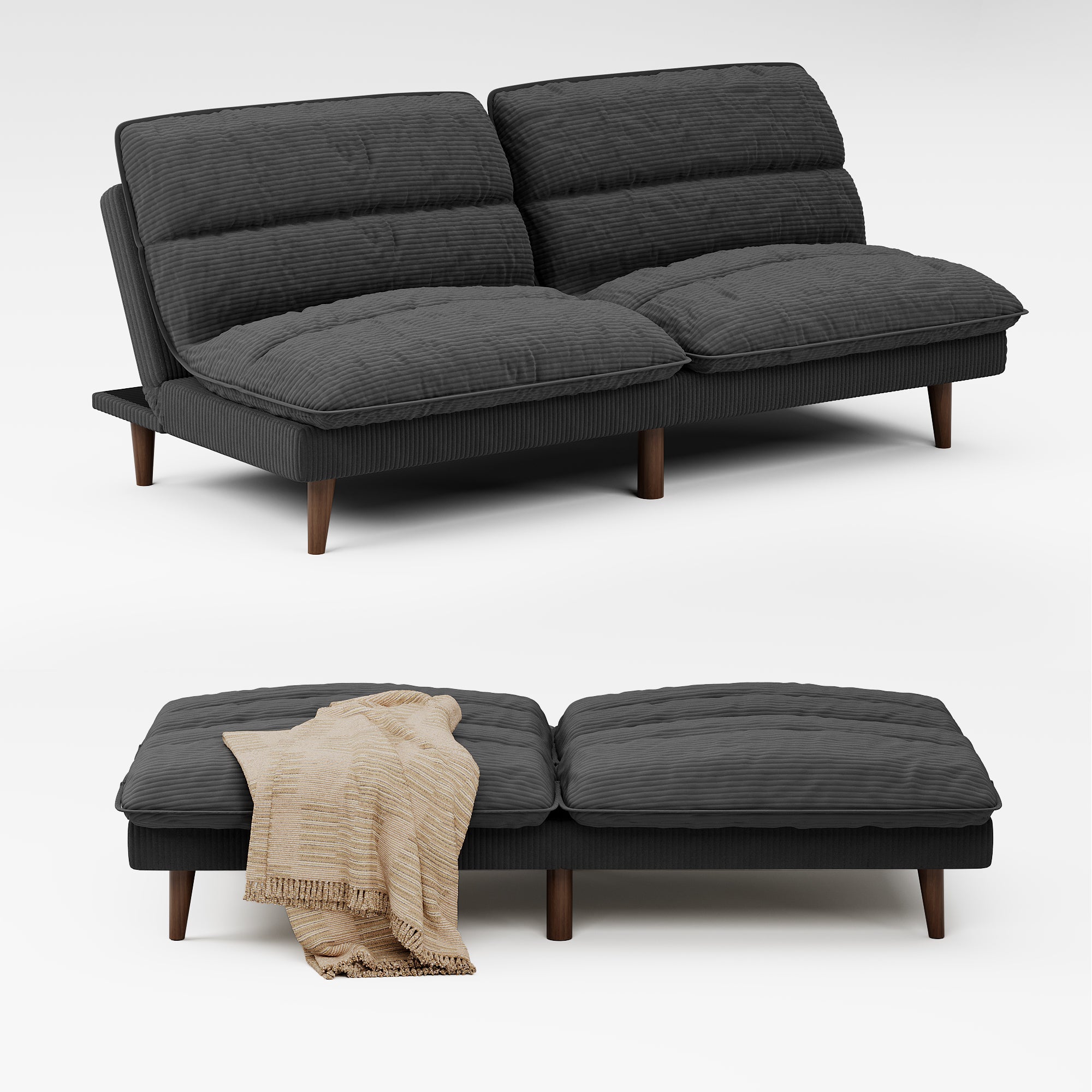 homall-sofa-2-sitzer-cord-gr-n-schlafsofa-verstellbar image 3