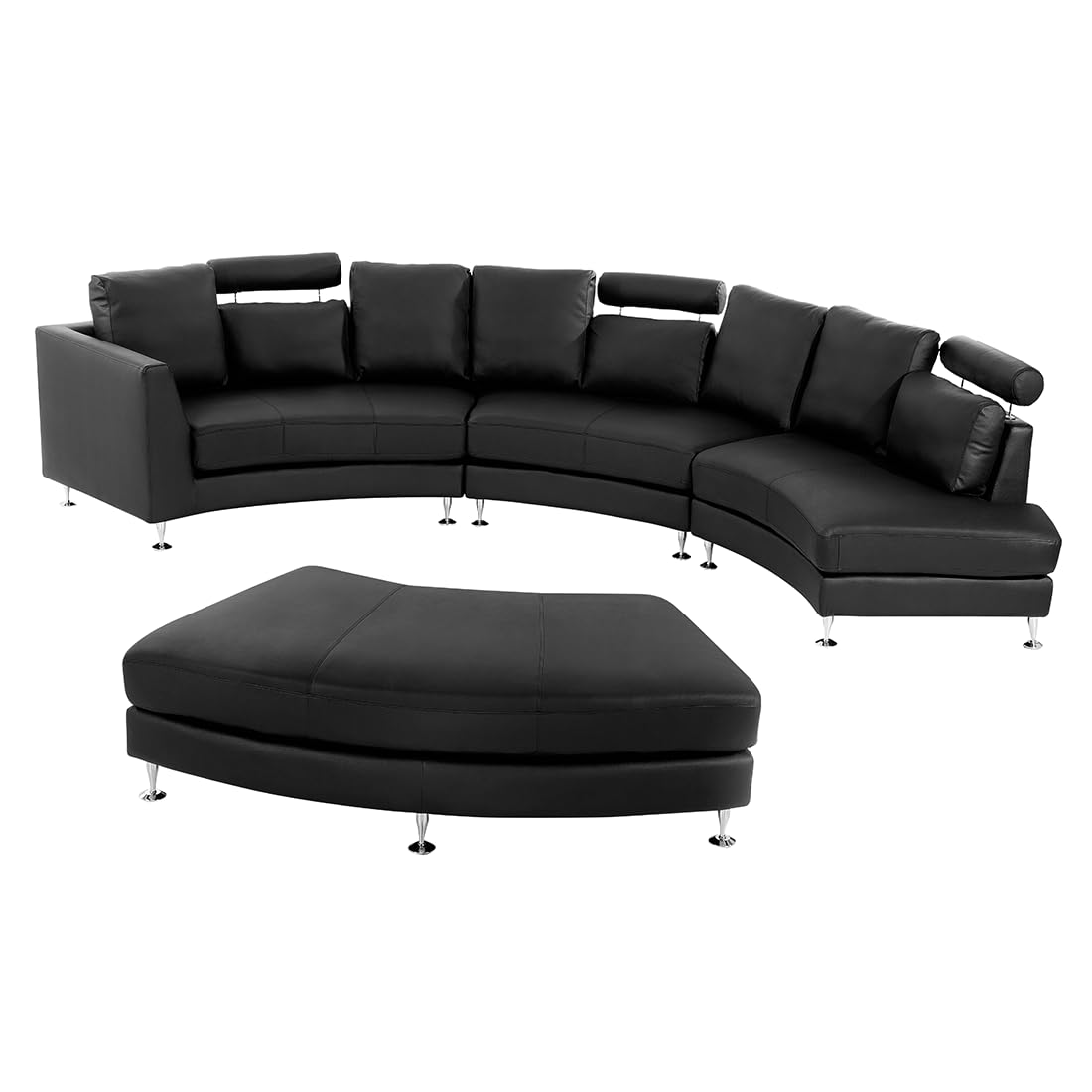 beliani-sofas-rotunde-halbkreis-sofa-schwarz-echtleder image 4