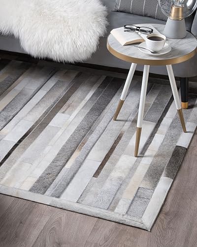 beliani-teppiche-azay-teppich-leder-hellgrau-140x200-cm image 6