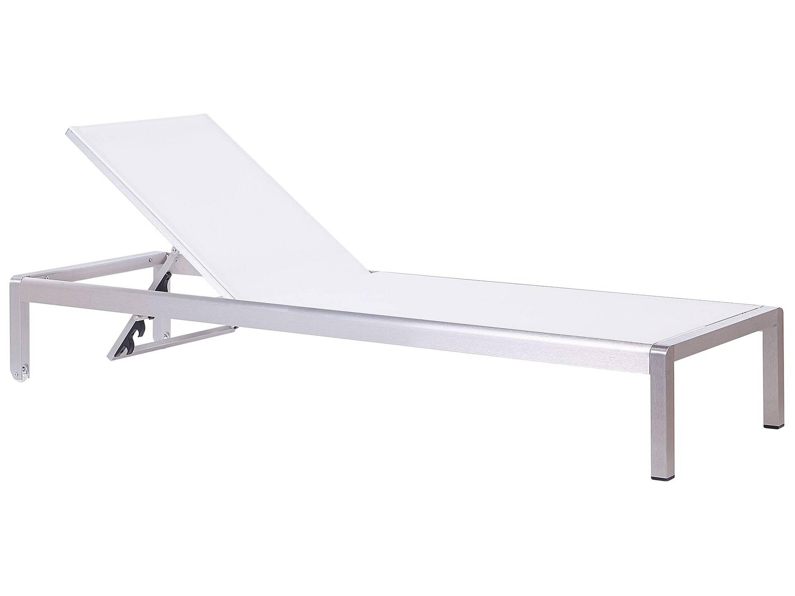beliani-fossato-gartenliege-wei-verstellbar-aluminium image 1
