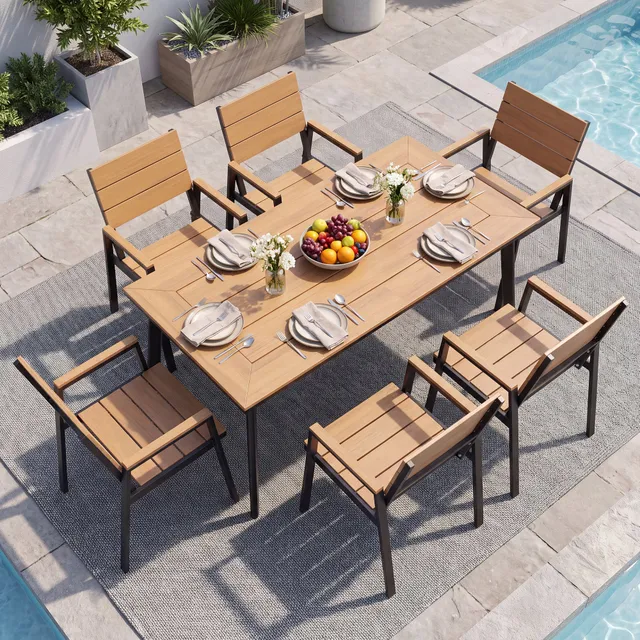 homall-patio-furniture-essgruppe-7-teilig-alu-mit-schirmloch image 1
