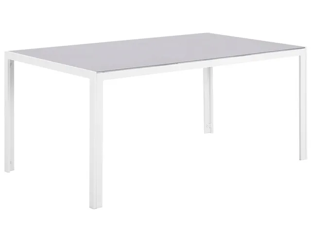 beliani-catania-gartentisch-160x90-grau-glas-6-personen image 1