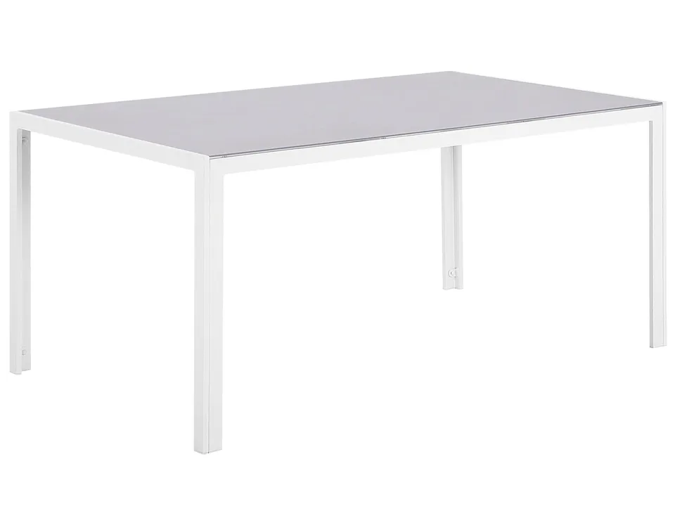 beliani-catania-gartentisch-160x90-grau-glas-6-personen image 1