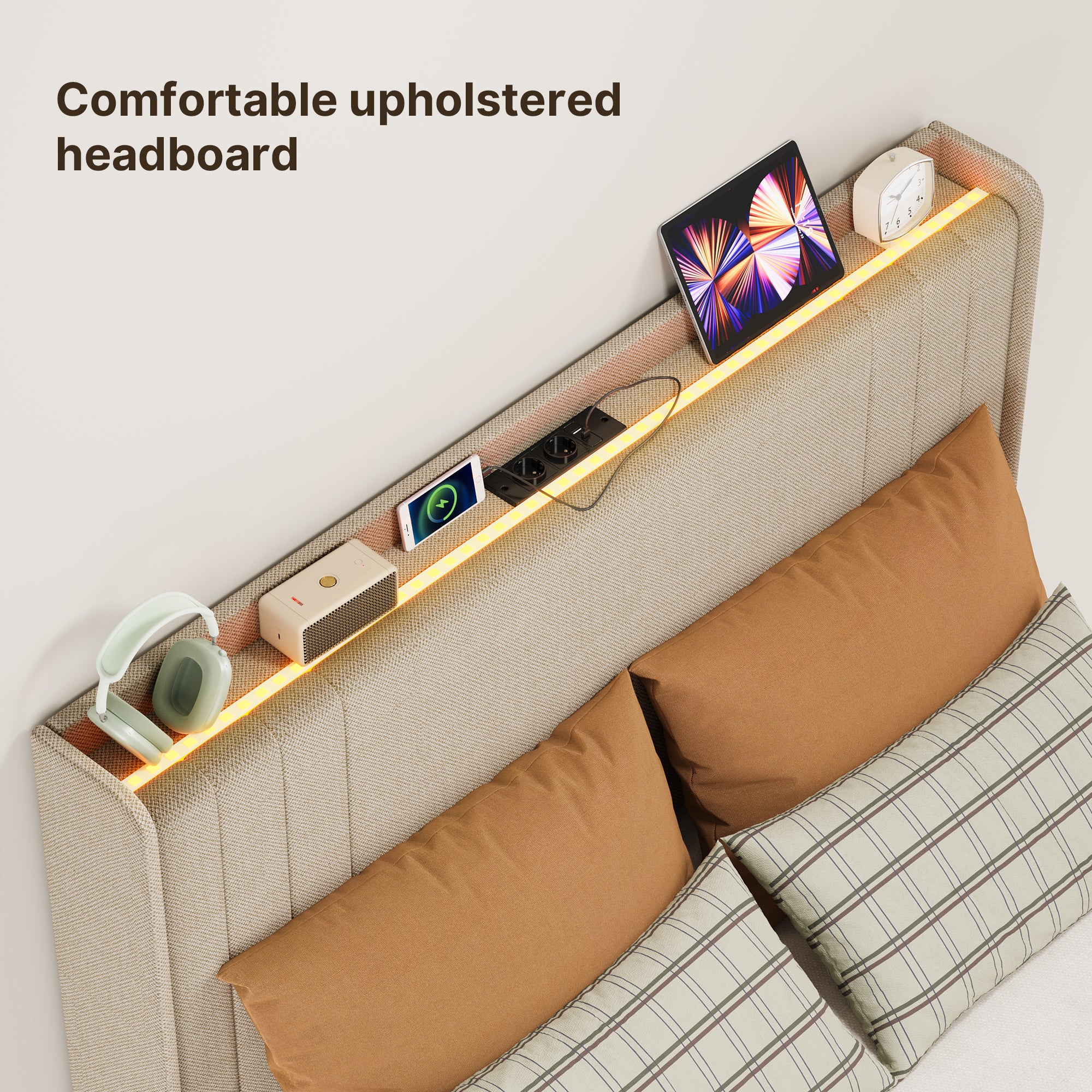 bealife-bf28-einzelbett-120x200-beige-mit-led-und-ladestation image 6