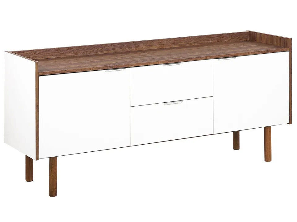beliani-madera-sideboard-149-cm-wei-dunkelbraun-2-schubladen image 1