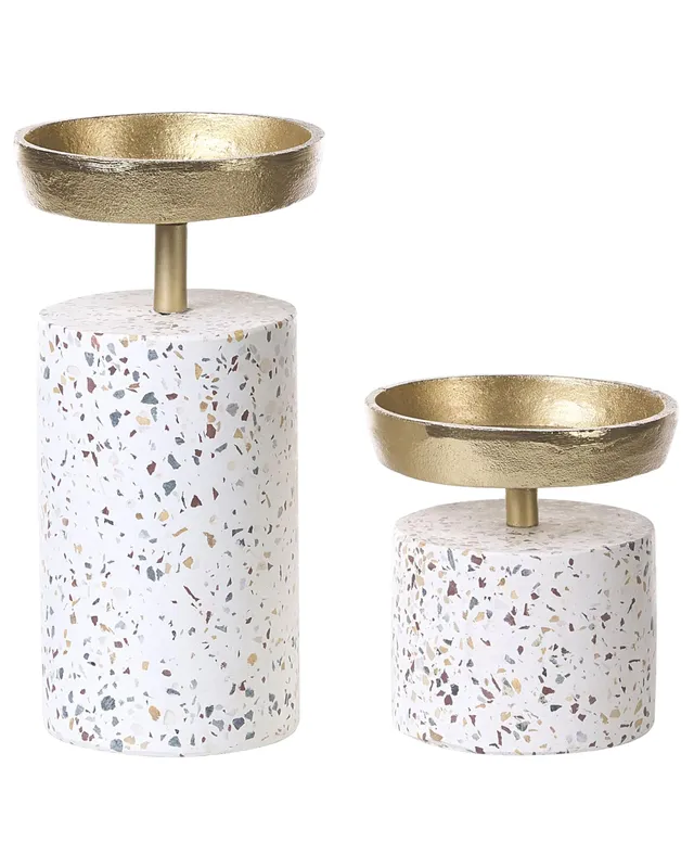 beliani-kaengan-kerzenst-nder-2er-set-terrazzo-gold image 1