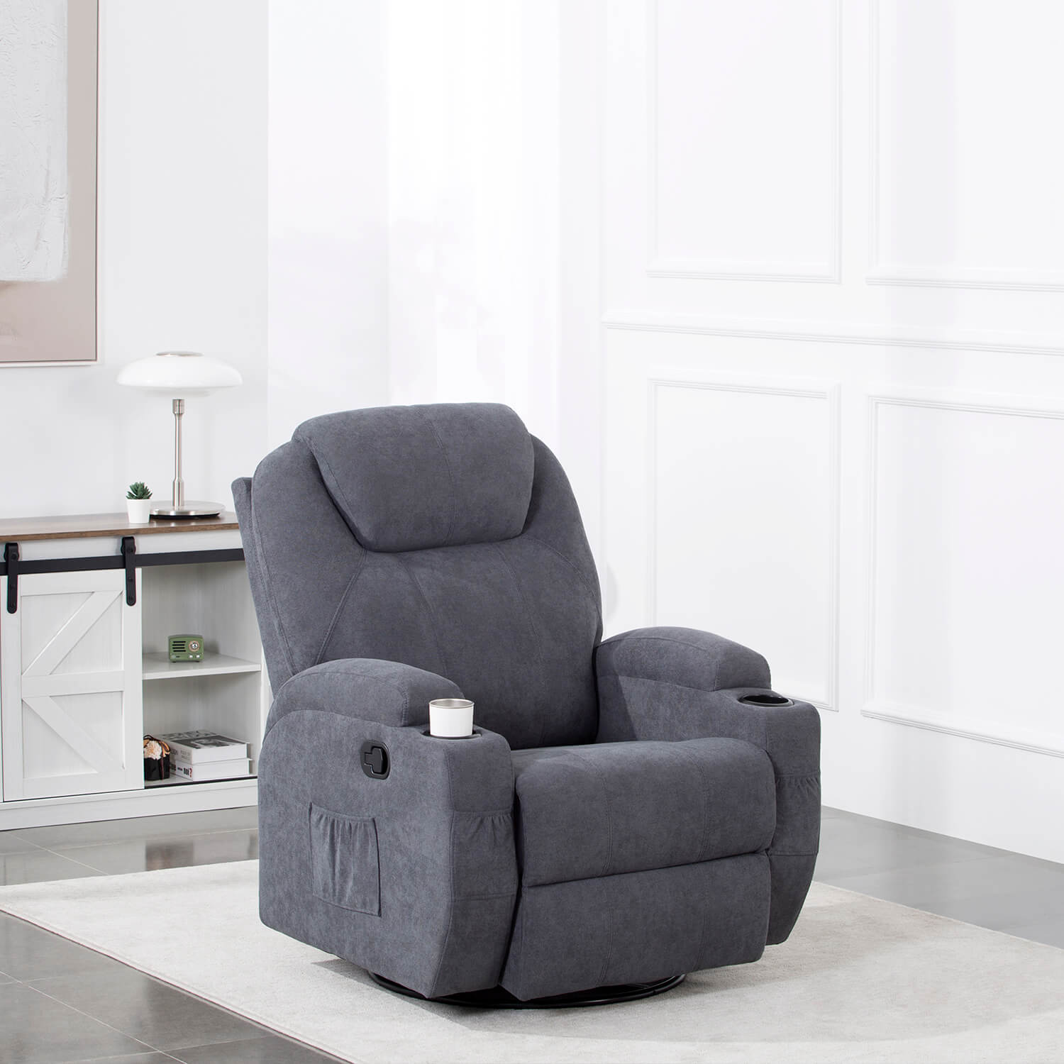 homall-recliner-chair-relaxsessel-massagesessel-stoff-grau image 5