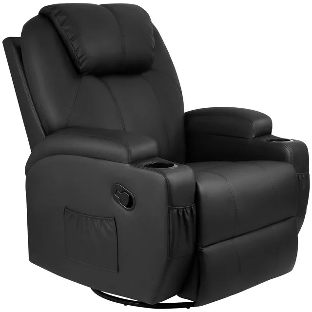 homall-recliner-chair-massagesessel-schwarz-leder-heizung image 1