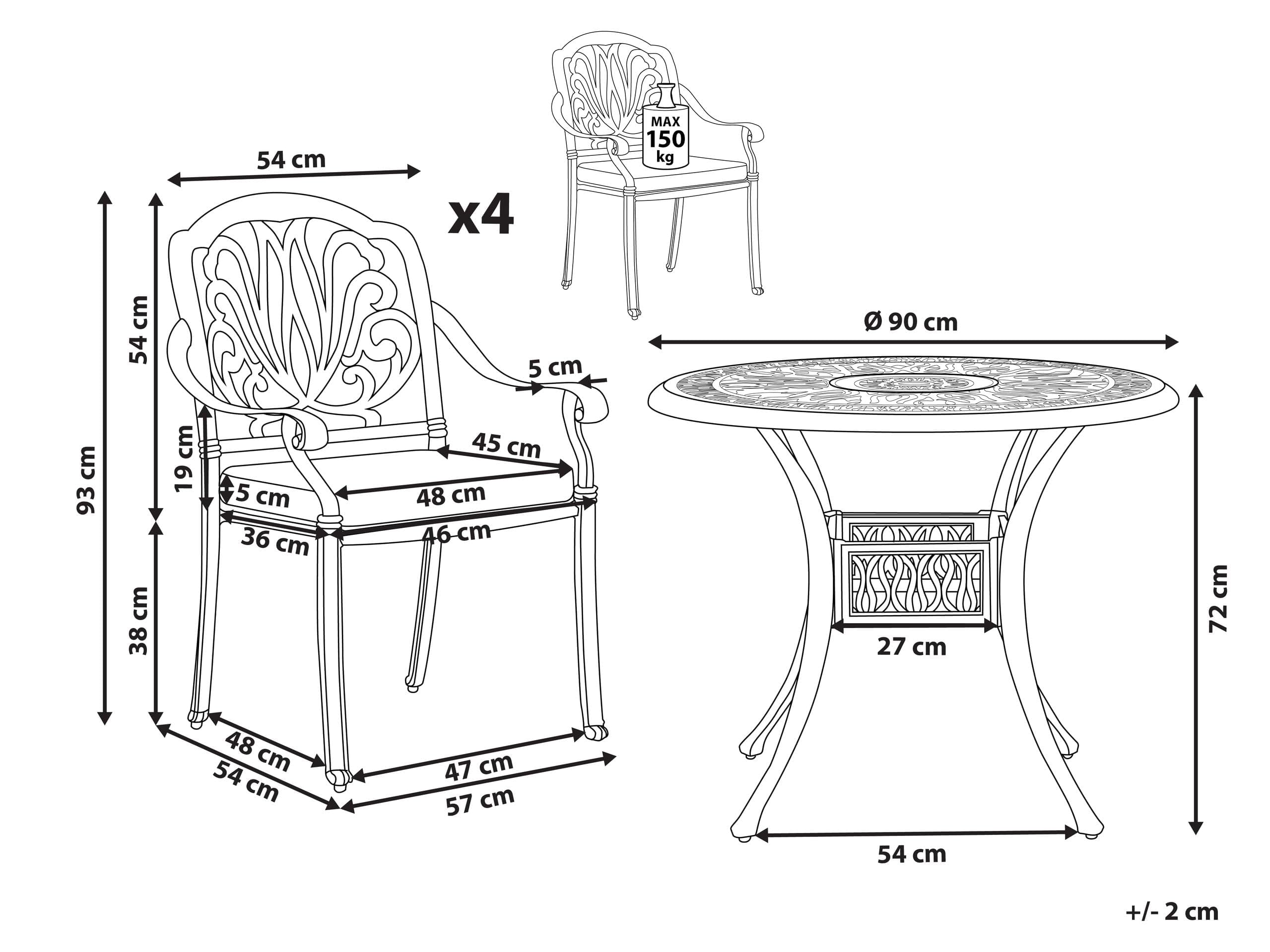 beliani-ancona-gartenset-aluminium-schwarz-tisch-4-st-hle image 3