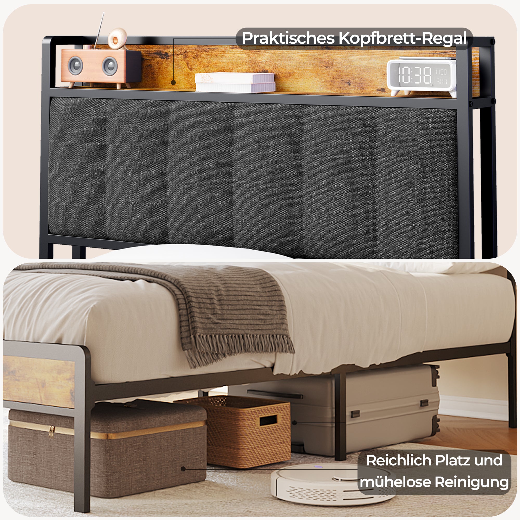 bealife-bf24-einzelbett-metall-90x200-dunkelgrau-mit-ablage image 6