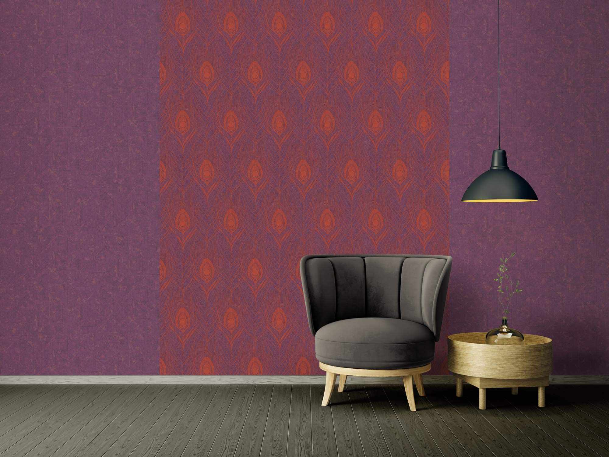 a-s-cr-ation-absolutely-chic-36971-5-vliestapete-feder-rot-lila image 3