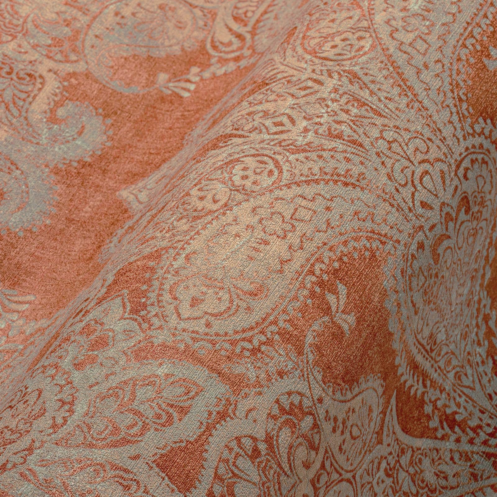 livingwalls-ornament-vliestapete-orange-t-rkis-10-05x0-53m image 1