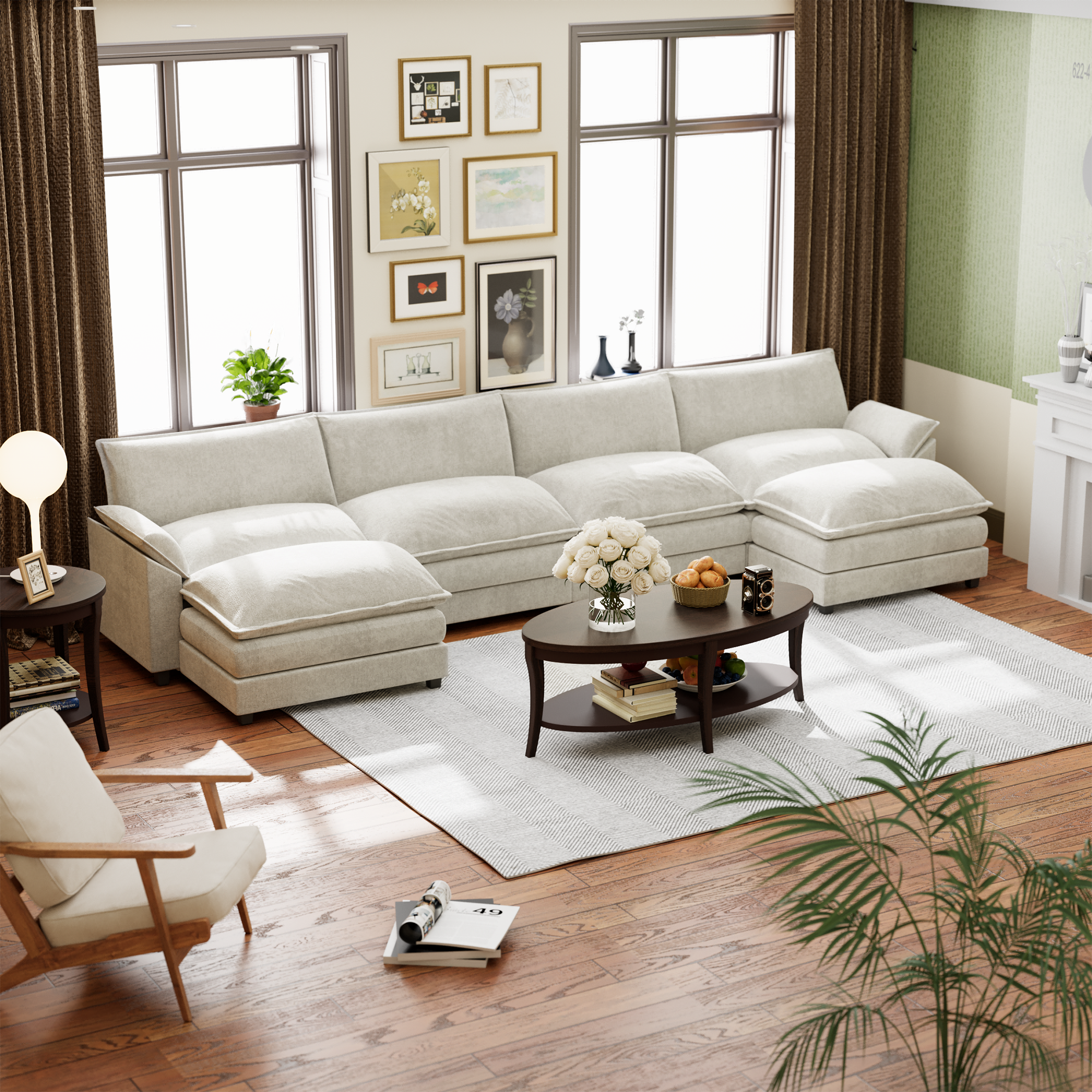 homall-sofa-u-form-ecksofa-4-sitzer-blau-mit-chaiselongue image 7
