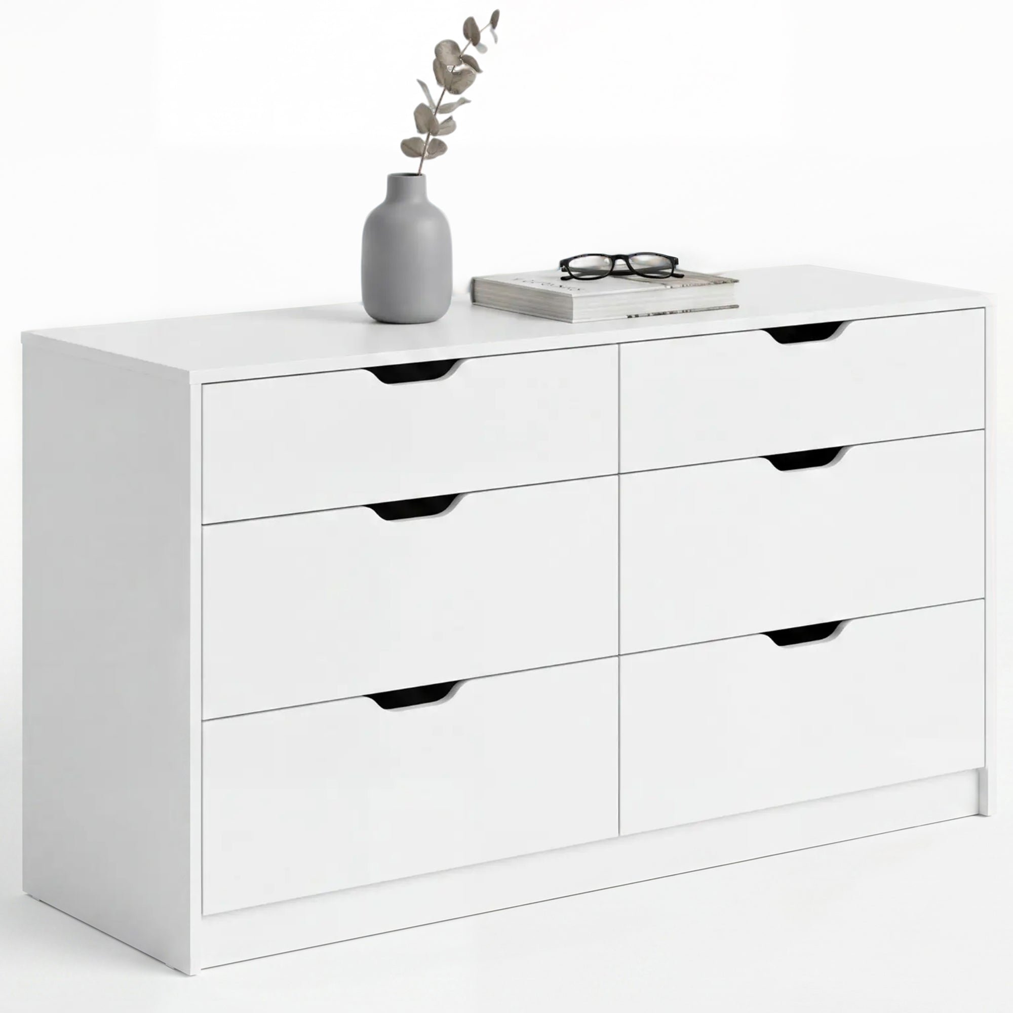 homall-bedroom-kommode-6-schubladen-wei-grifflos-holz image 7