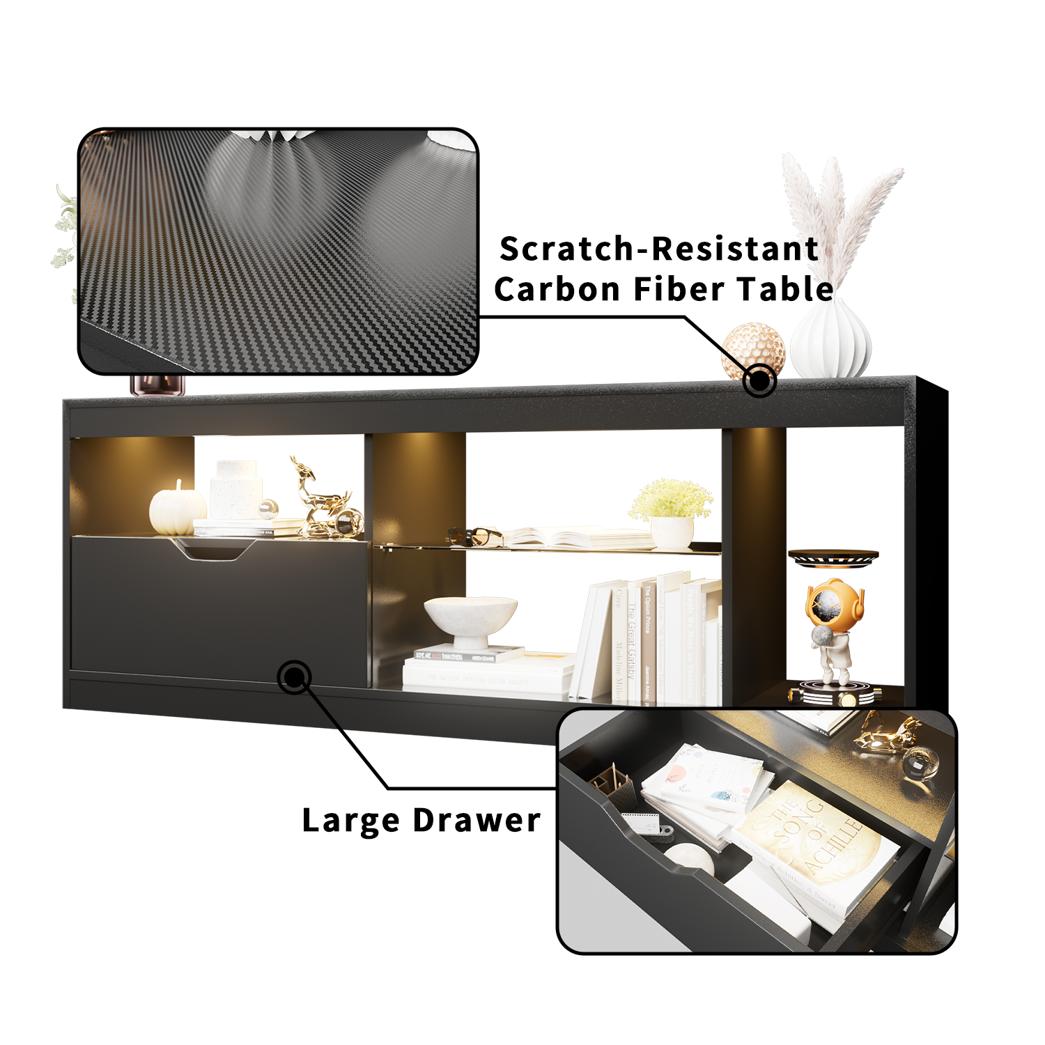 homall-tv-stand-lowboard-schwarz-65-zoll-mit-led-140cm image 4