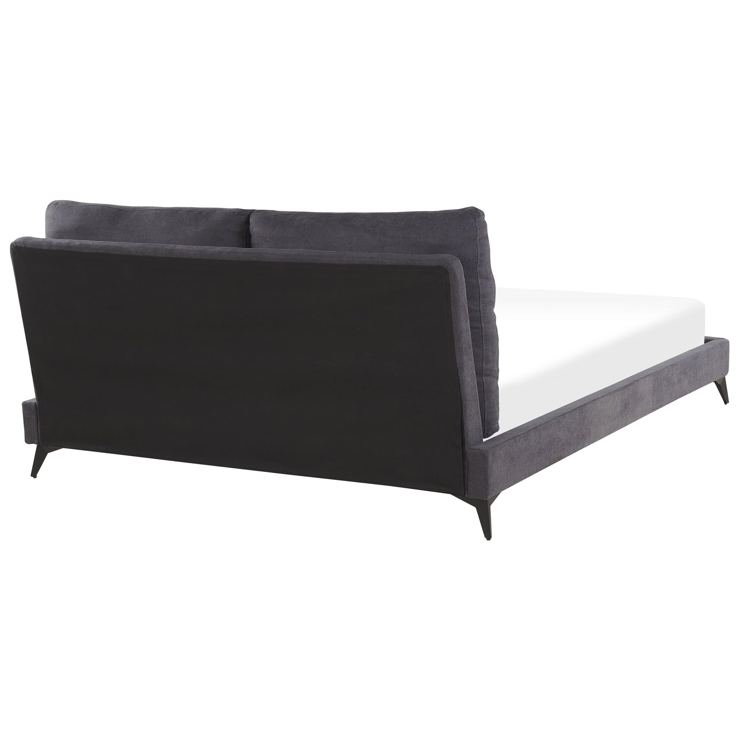 beliani-melle-polsterbett-180x200-dunkelgrau-chenille-lattenrost image 5