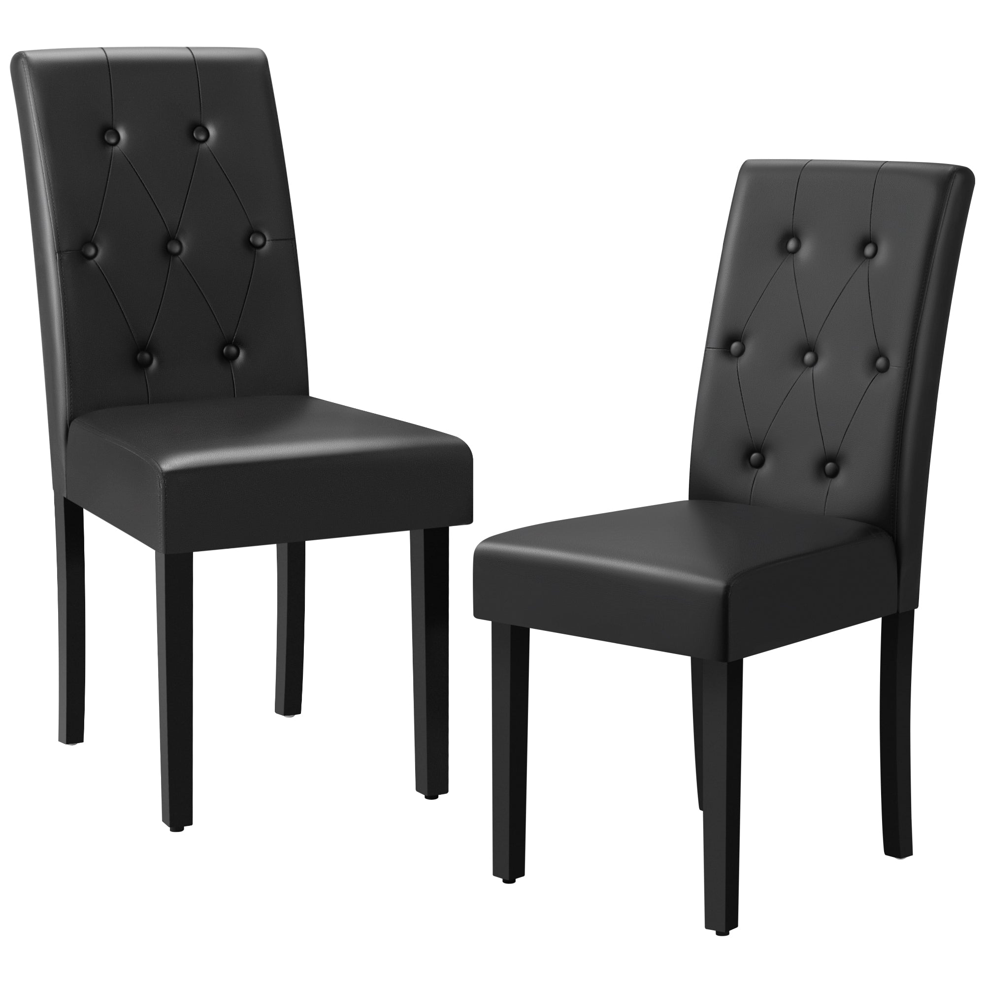 homall-modern-dining-chair-esszimmerstuhl-schwarz-2er-set-leder image 1
