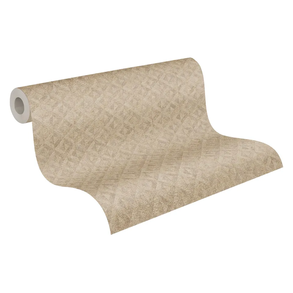 a-s-cr-ation-vliestapete-beige-gold-ornament-rautenmuster image 1