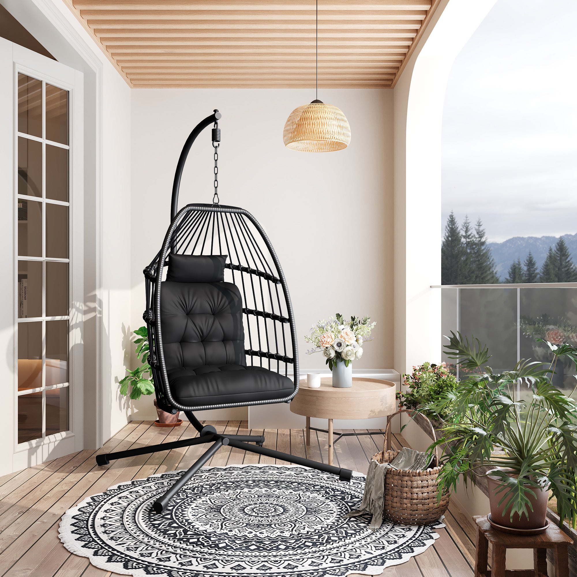 bealife-cd01-h-ngesessel-rattan-schwarz-mit-kissen image 3