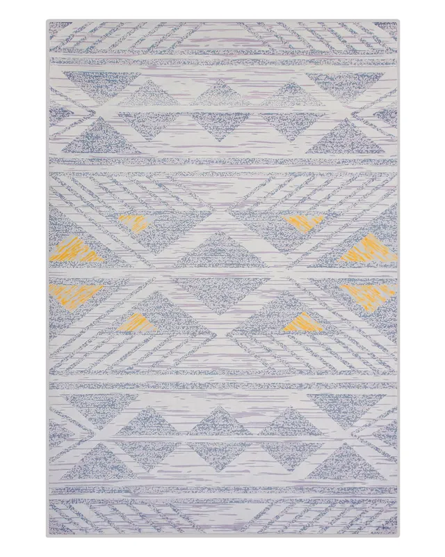 beliani-kargi-teppich-grau-gelb-140x200-geometrisch image 1
