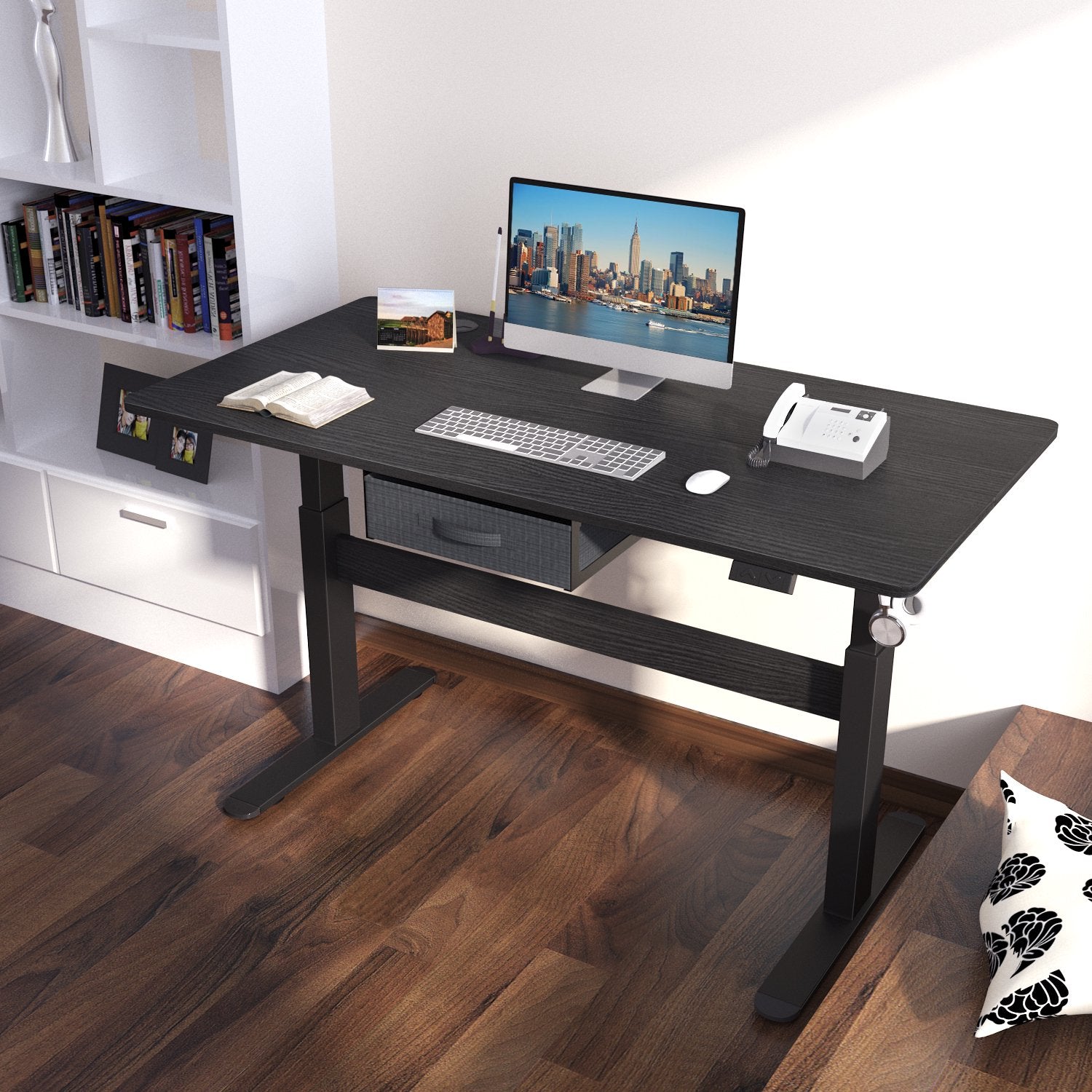 homall-standing-desk-schreibtisch-h-henverstellbar-schwarz image 7