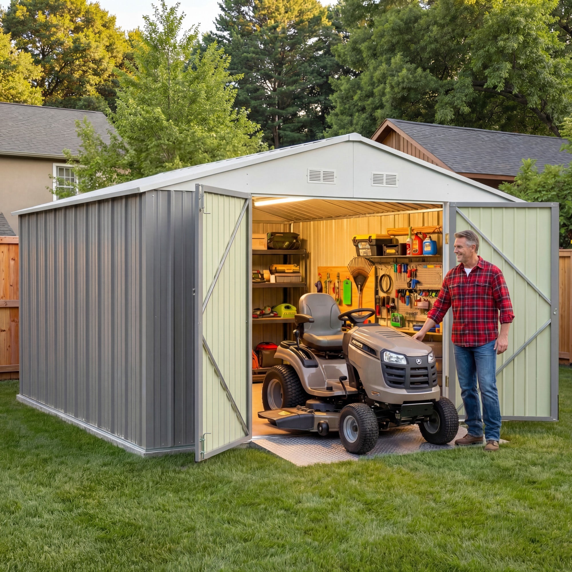homall-metal-shed-ger-tehaus-metall-grau-10x12ft image 8