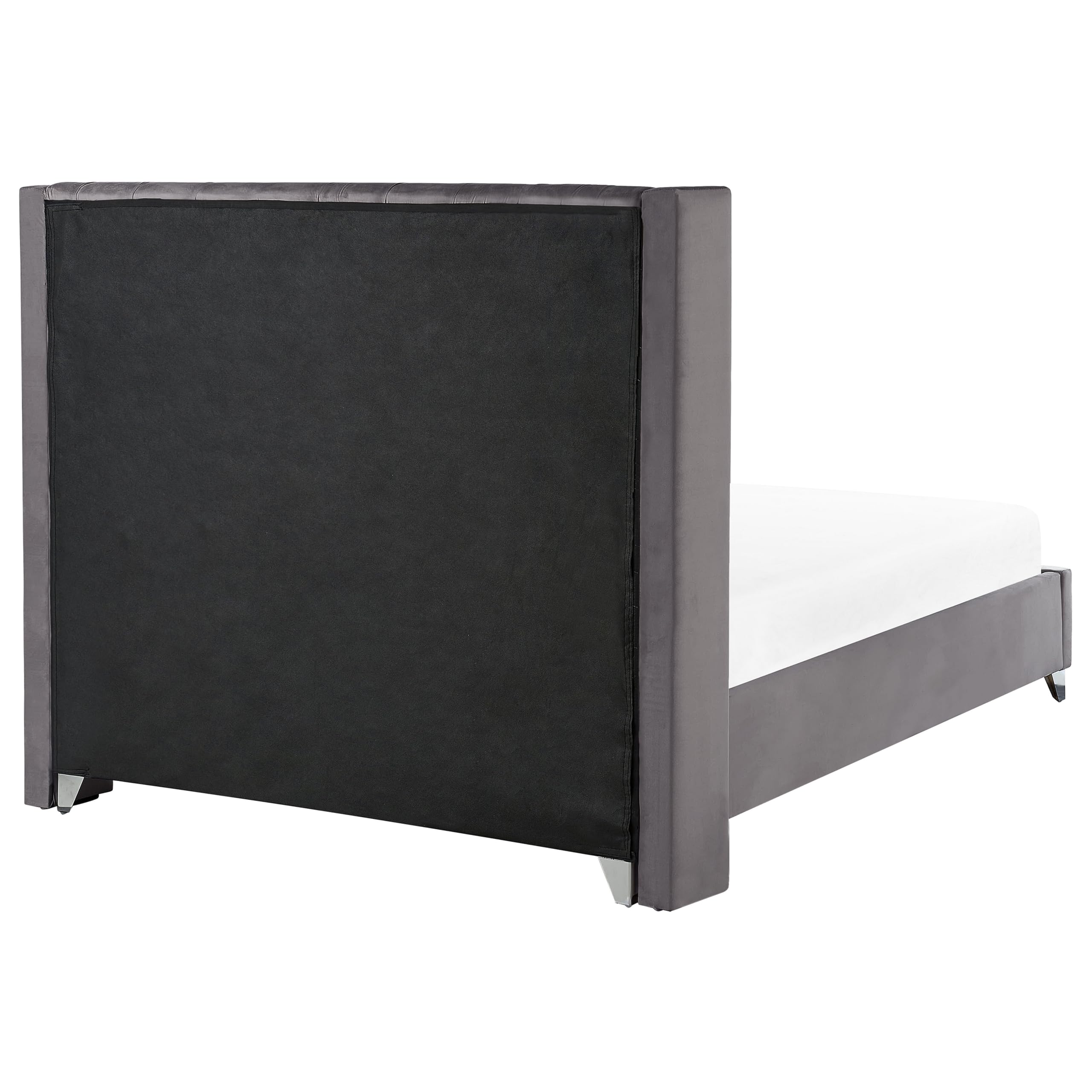 beliani-lubbon-bett-samt-grau-160x200-cm-lattenrost image 5