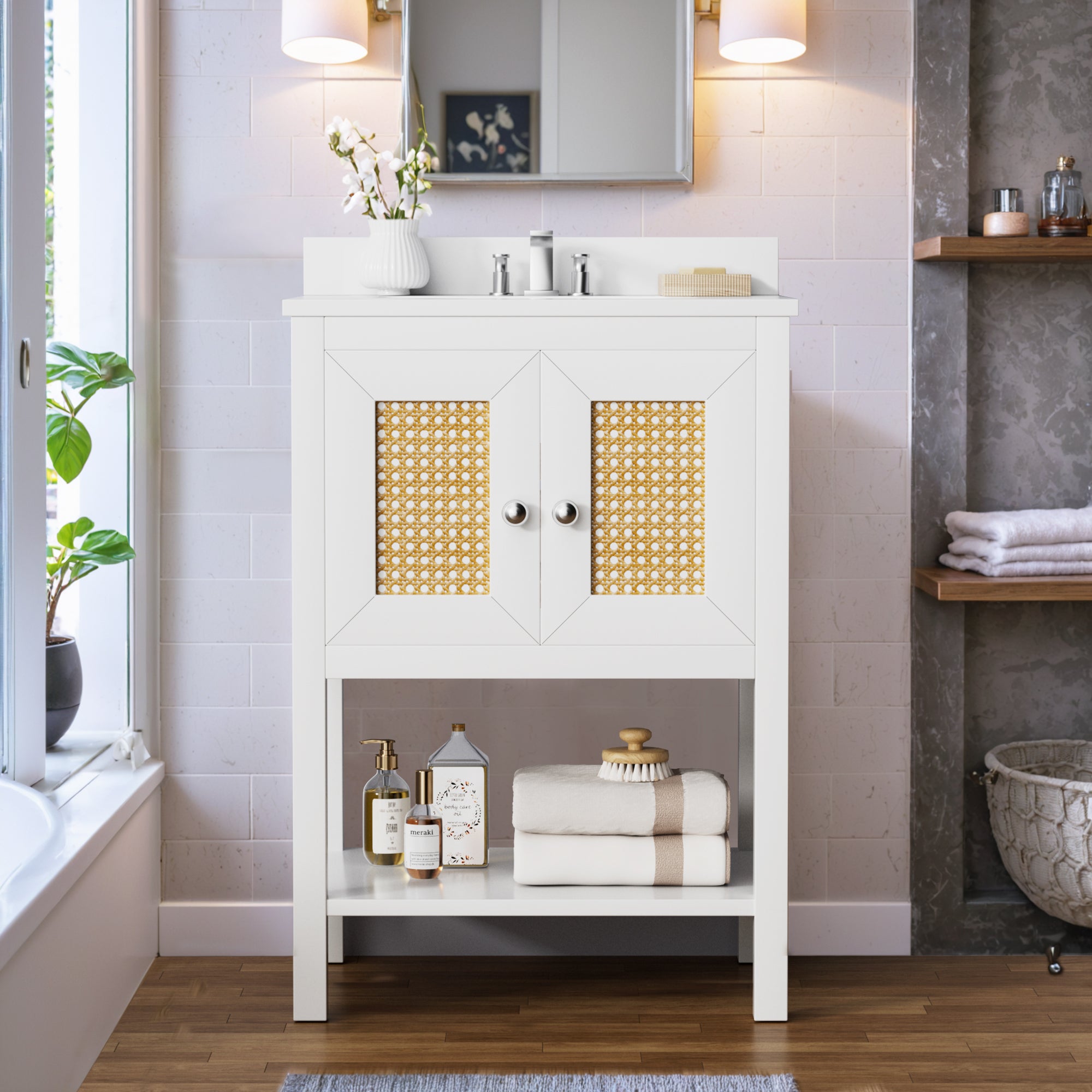 homall-waschtisch-mit-unterschrank-wei-61cm-keramik-rattan image 7