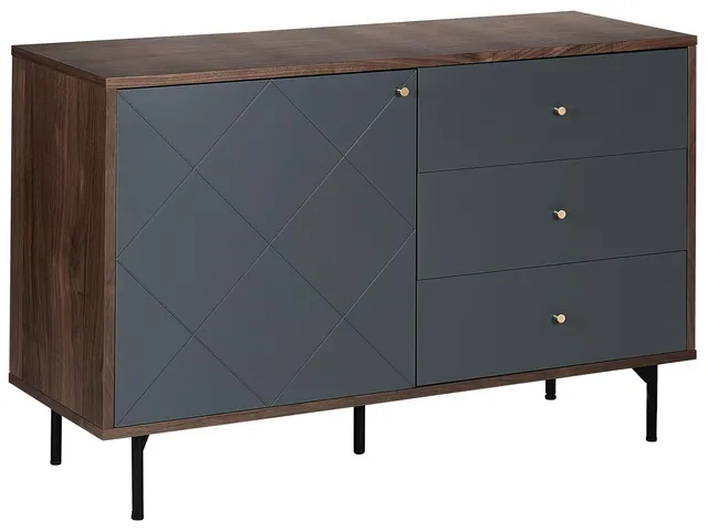 beliani-palmer-sideboard-grau-holz-120-cm-3-schubladen image 1
